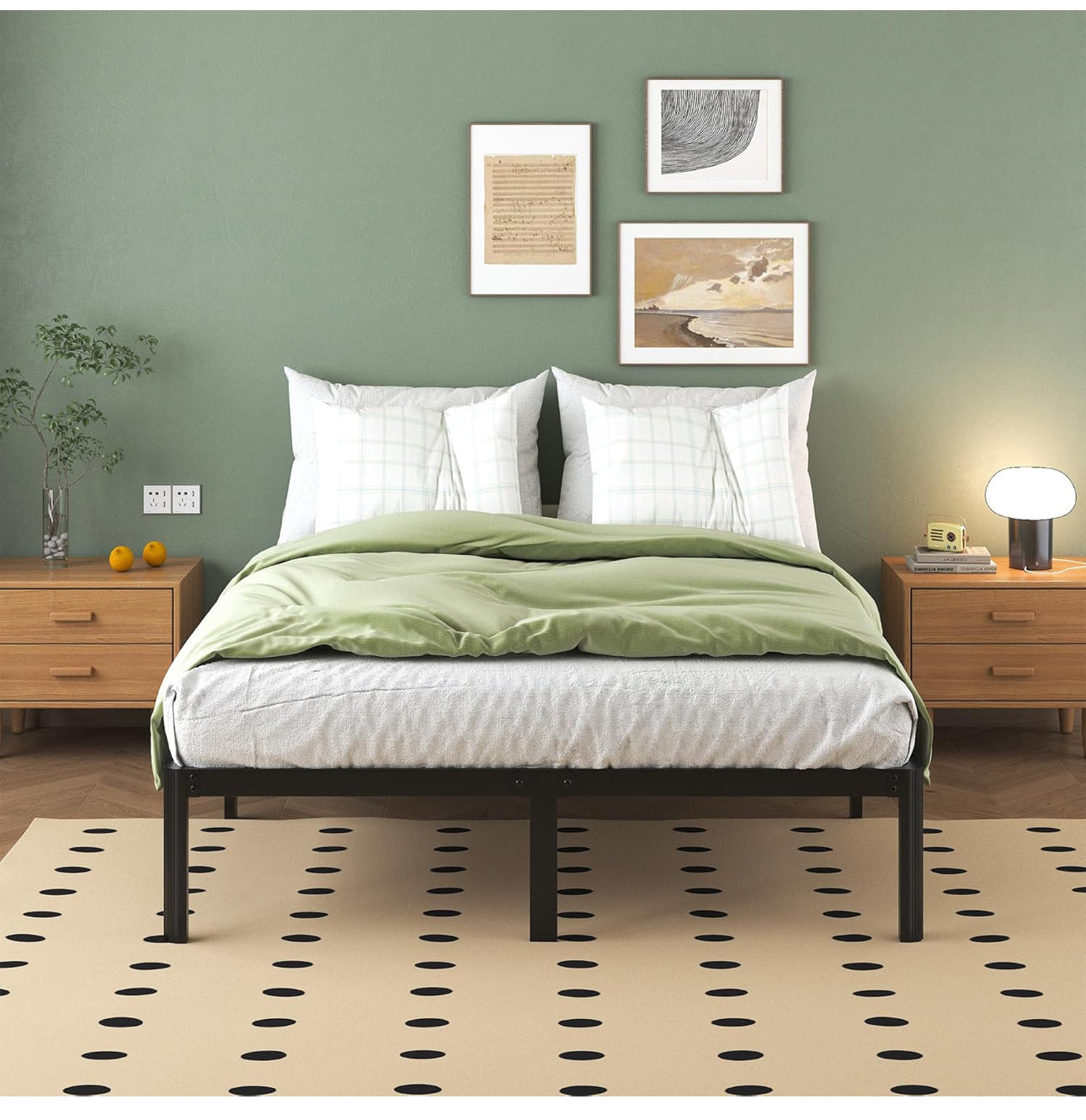 King Size Bed Frame 30.5 cm High with Rounded Corner Legs