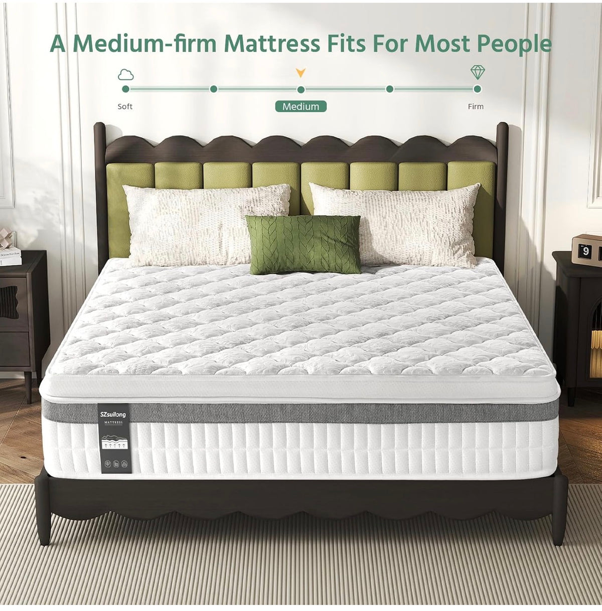 Single Mattress, 11 IN Hybrid Pocket Sprung Cooling Mattress
vintage knit anti-pilling fabric, 7-zone pocket springs for quiet sleeping, Pressure relief & wave breathable foam 90x190x28
