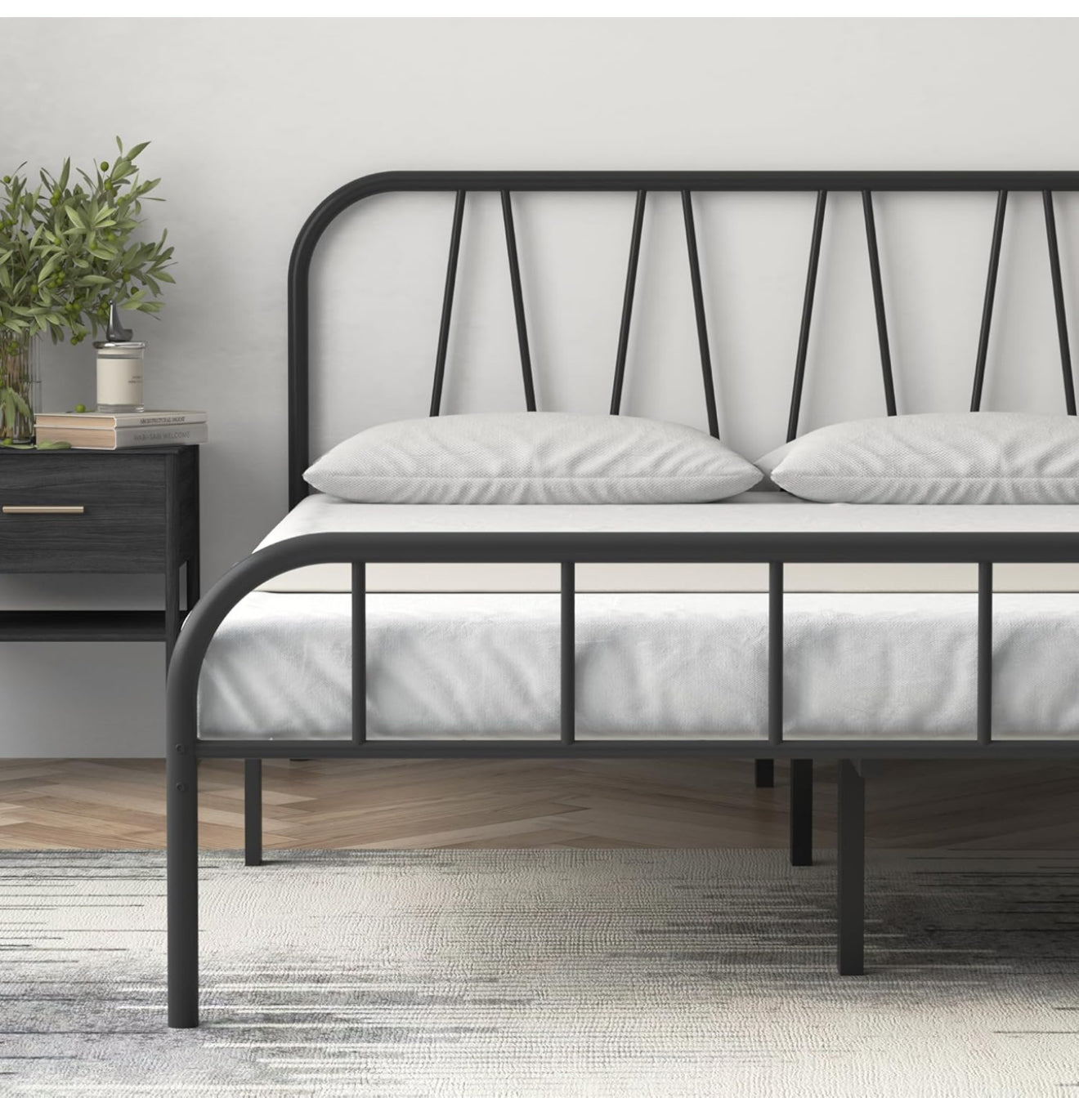 Small Double Bed Frame, Solid Metal Bed Frame