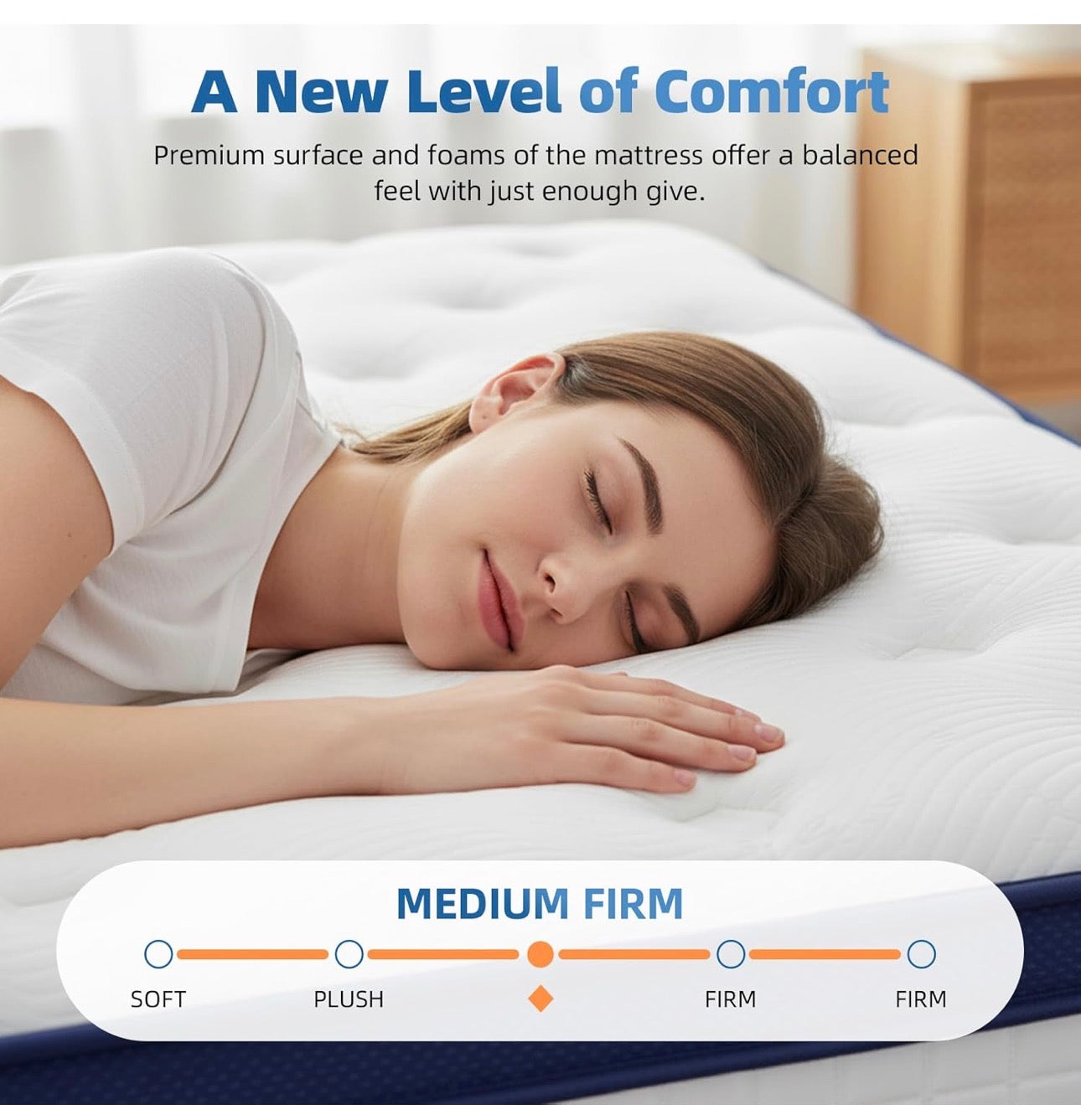 Double Mattresses - 4FT6, 10 Inch Memory Foam with Pocket Spring Hybrid