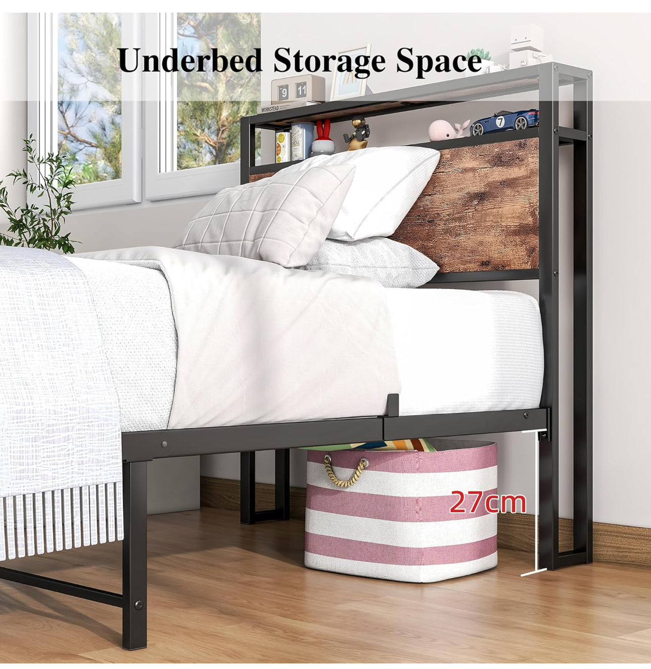 Single Bed Frame with Storage