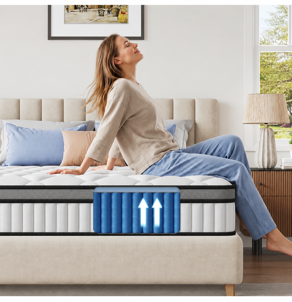 Small Double Hybrid Mattress, 22cm Pocket Sprung, 120x190cm
Zero-noise independent springs offer motion isolation & back pressure relief for peaceful sleep