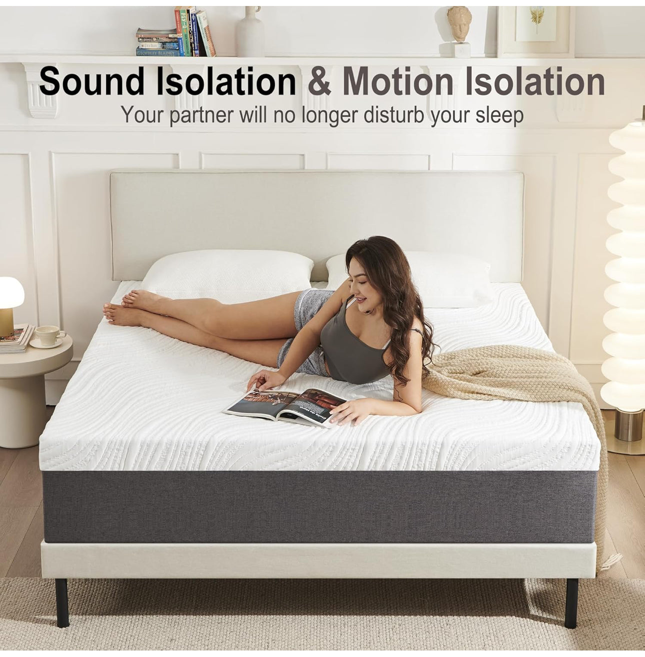 Mattresses, 25cm Super King Mattresses with Memory Foam and Anti-mite, Breathable, Removable Carved Cover