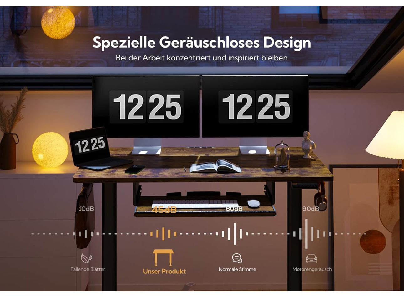 Height Adjustable Desk with Keyboard