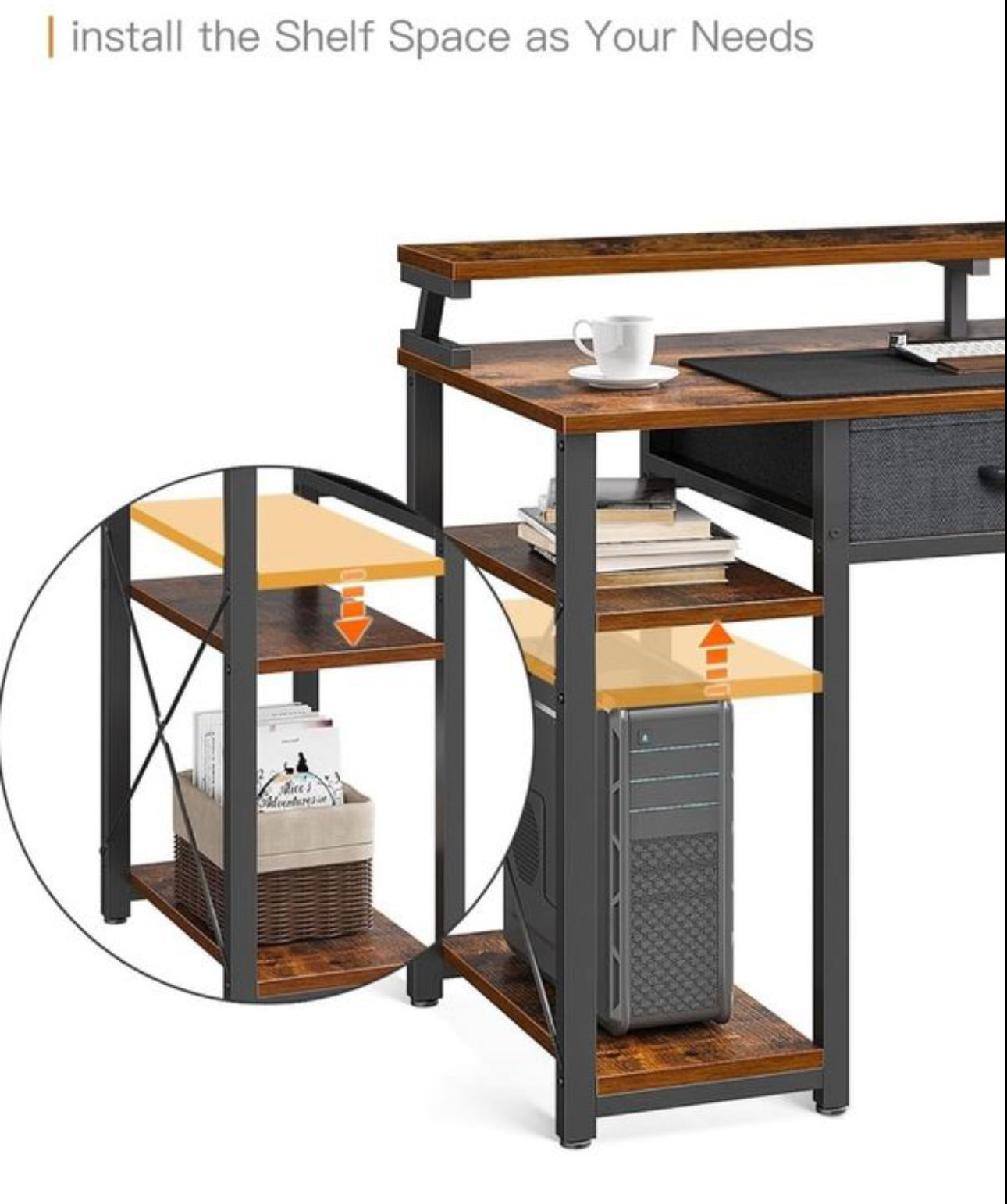 Computer Desk with Drawers 120 x 48 cm