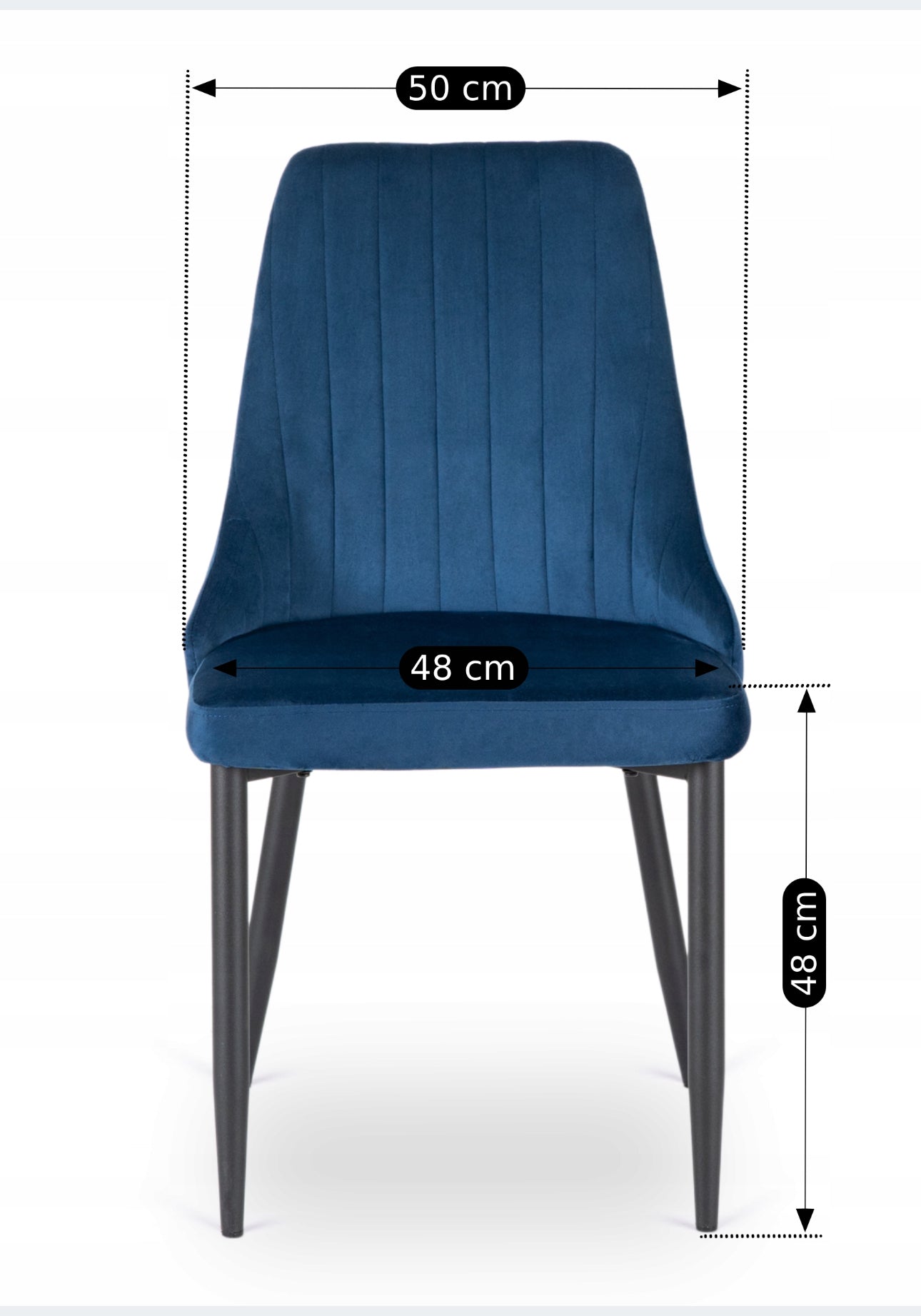 Set of 4 Upholstered Chairs Velour  Blue