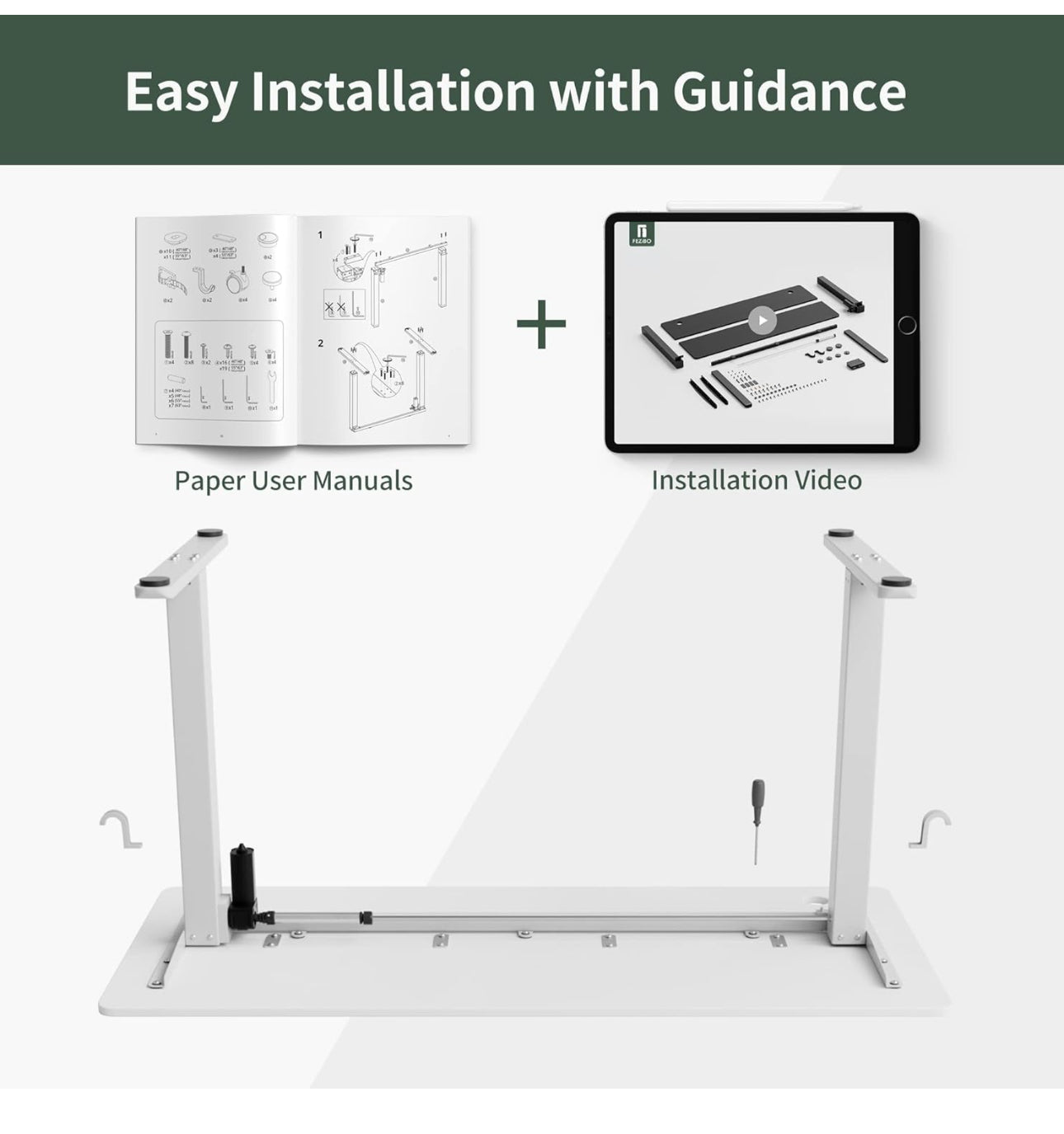 Height Adjustable Electric , 100 x 60 cm desk