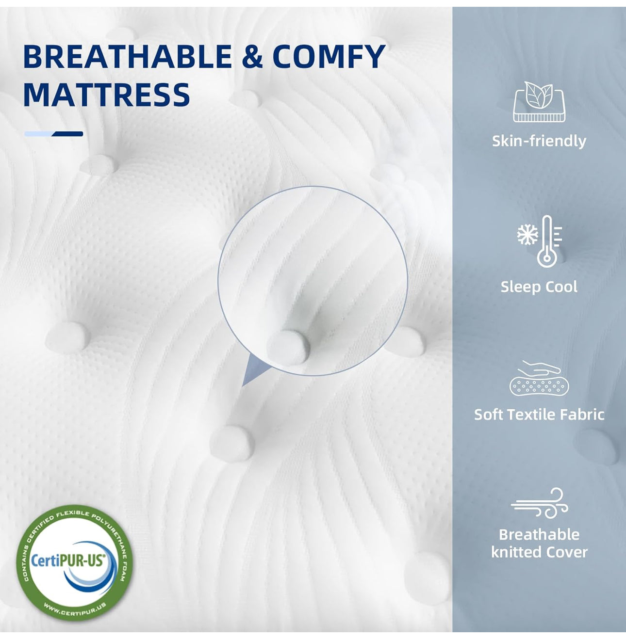 Double Mattress, 4FT6 Hybrid Mattress with Pocket Sprung