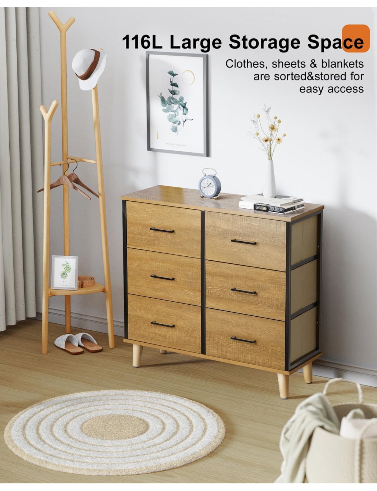 Dresser for Bedroom with 6 Drawers