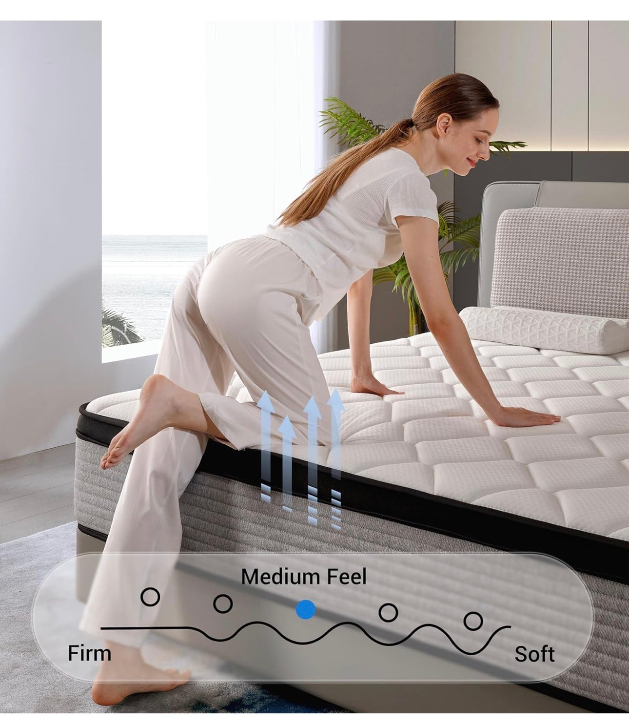 King Size Mattress 5FT, 10.6 Inch Gel Memory Foam Pocket Spring Hybrid, Medium Firm Orthopedic Mattress Back Pain Relief - Edge Support 150x200x27cm