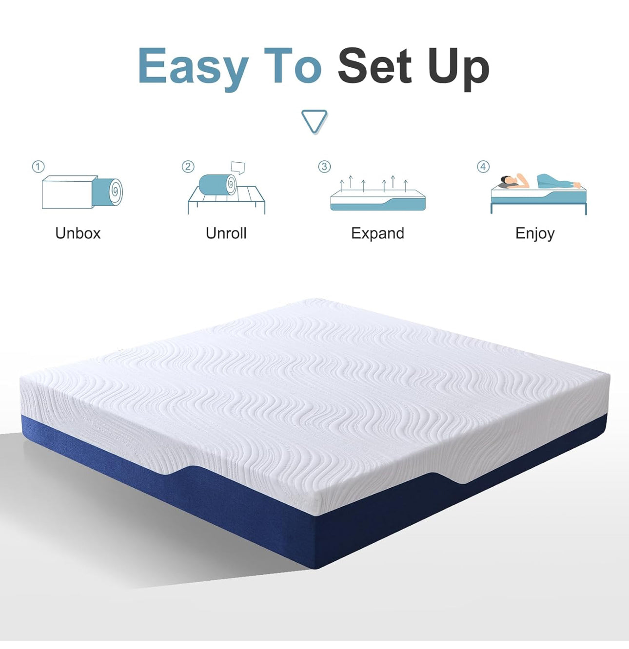 Super King Mattress (180x200x20cm) – 20cm Medium Firm Memory Foam Mattress with Carved Knitted Cover for Pressure & Back Pain Relief