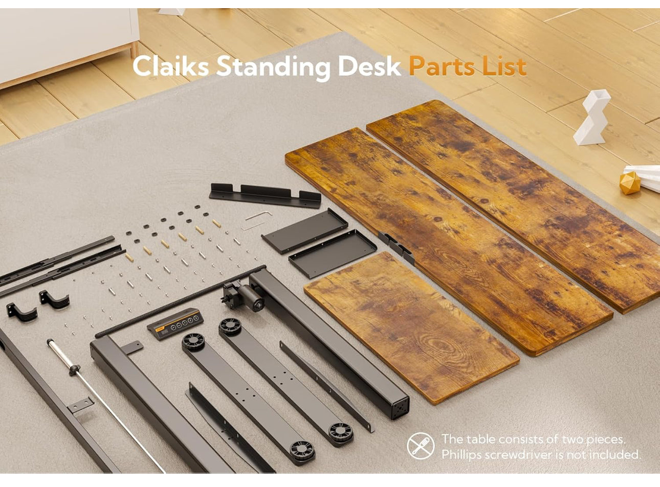 Height Adjustable Desk with Keyboard