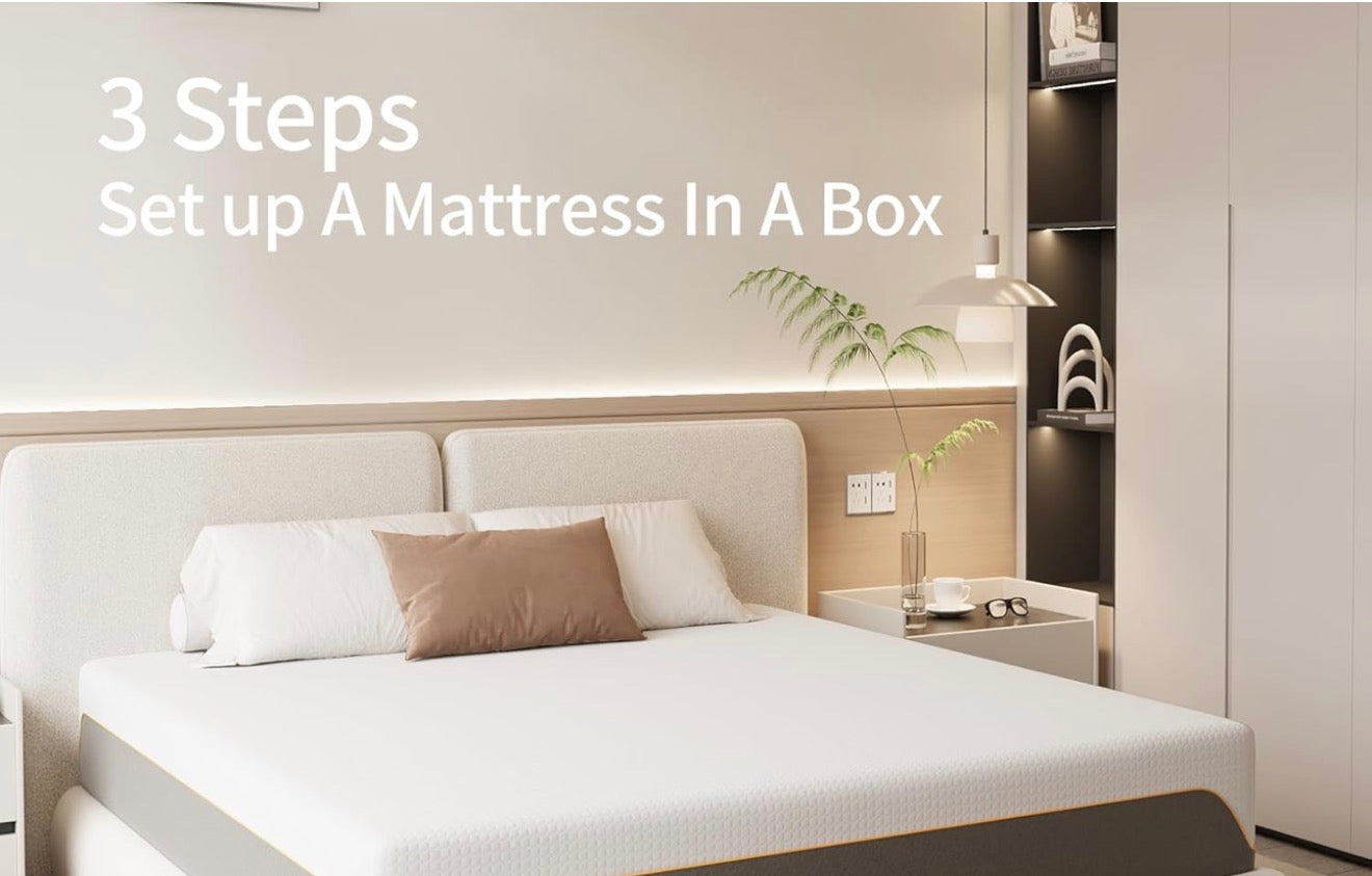 Memory Foam Mattress, 4FT6 Double Mattress, Medium Firm Feel, Soft Skin-friendly Durable, Sleep Cooler and Back Pain Relief, in a Box(135x190x20cm)