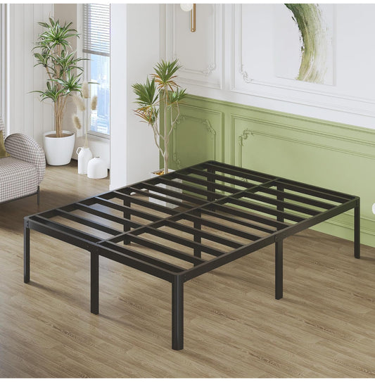 4ft 6 Double Bed Frame, Heavy Duty Metal Bed Frame Double with Steel Slats, Black
41 cm High