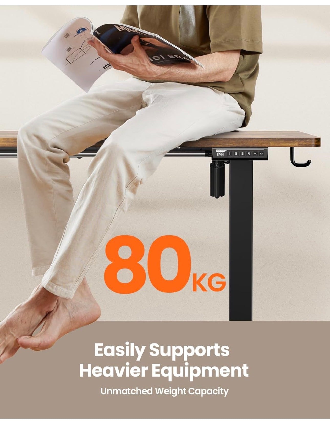 Electric Standing Desk Height Adjustable 160 x 80cm