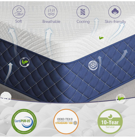 Single Mattresses 27cm, 10.6 Inch Innerspring Hybrid Mattress Single