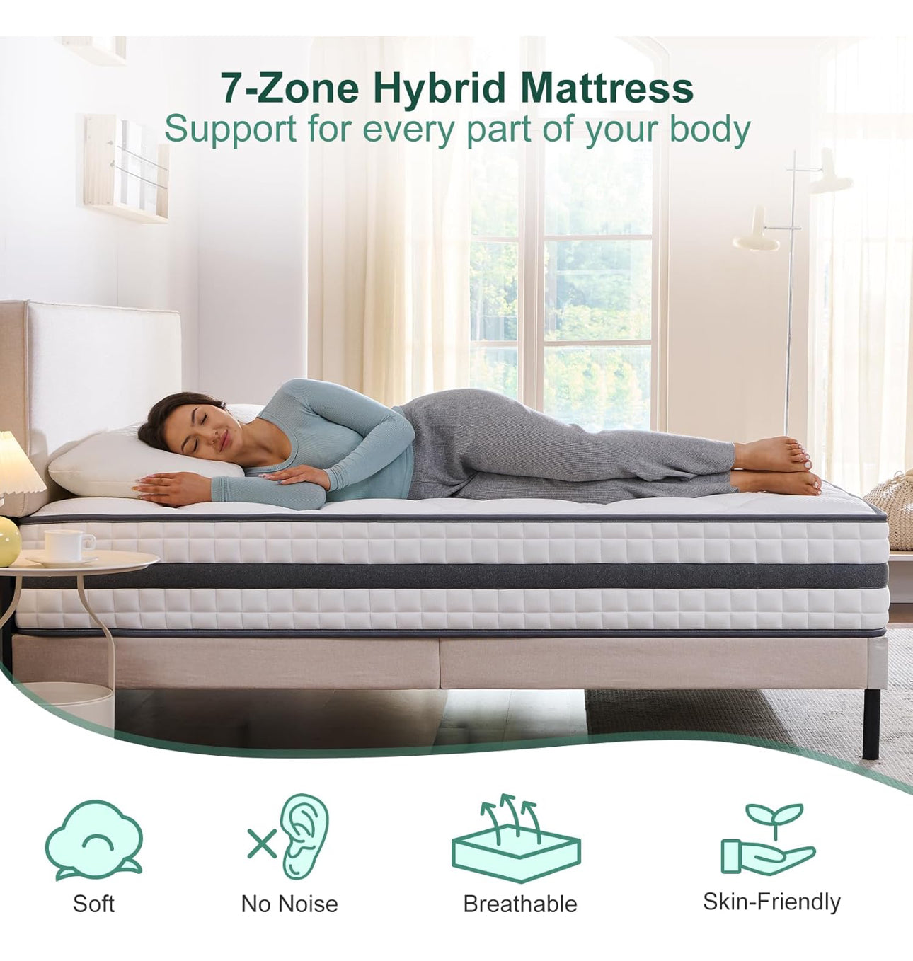Single Mattress, Hybrid Memory Foam and Spring Mattress, Medium Firm,
