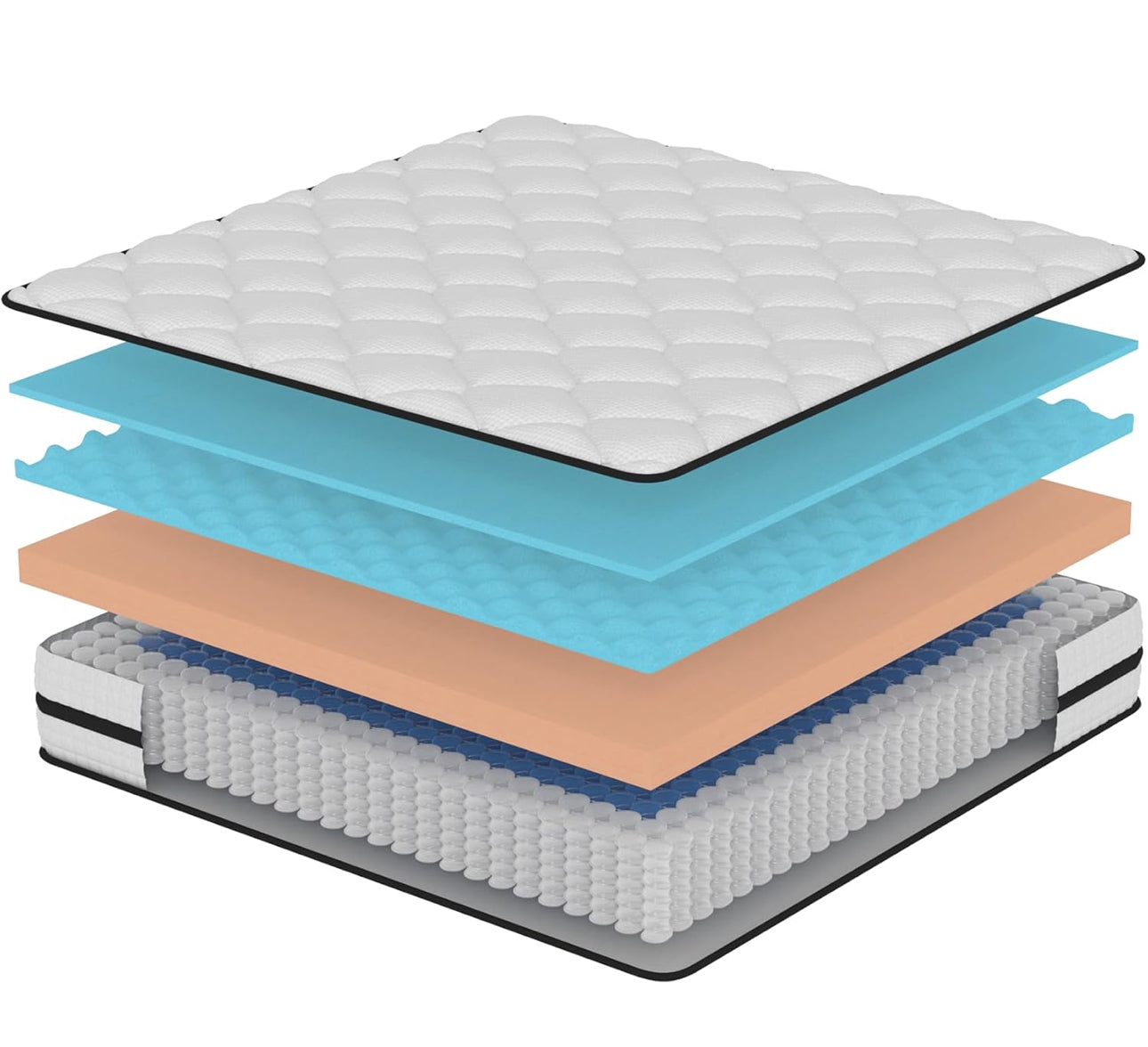 King Mattress, Hybrid Memory Foam and Spring