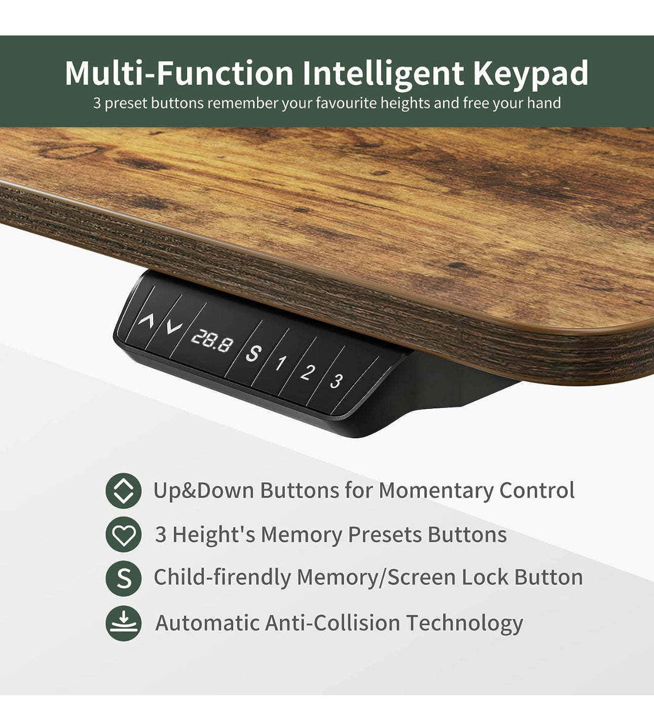 Electric Standing Desk 100 x 60 cm