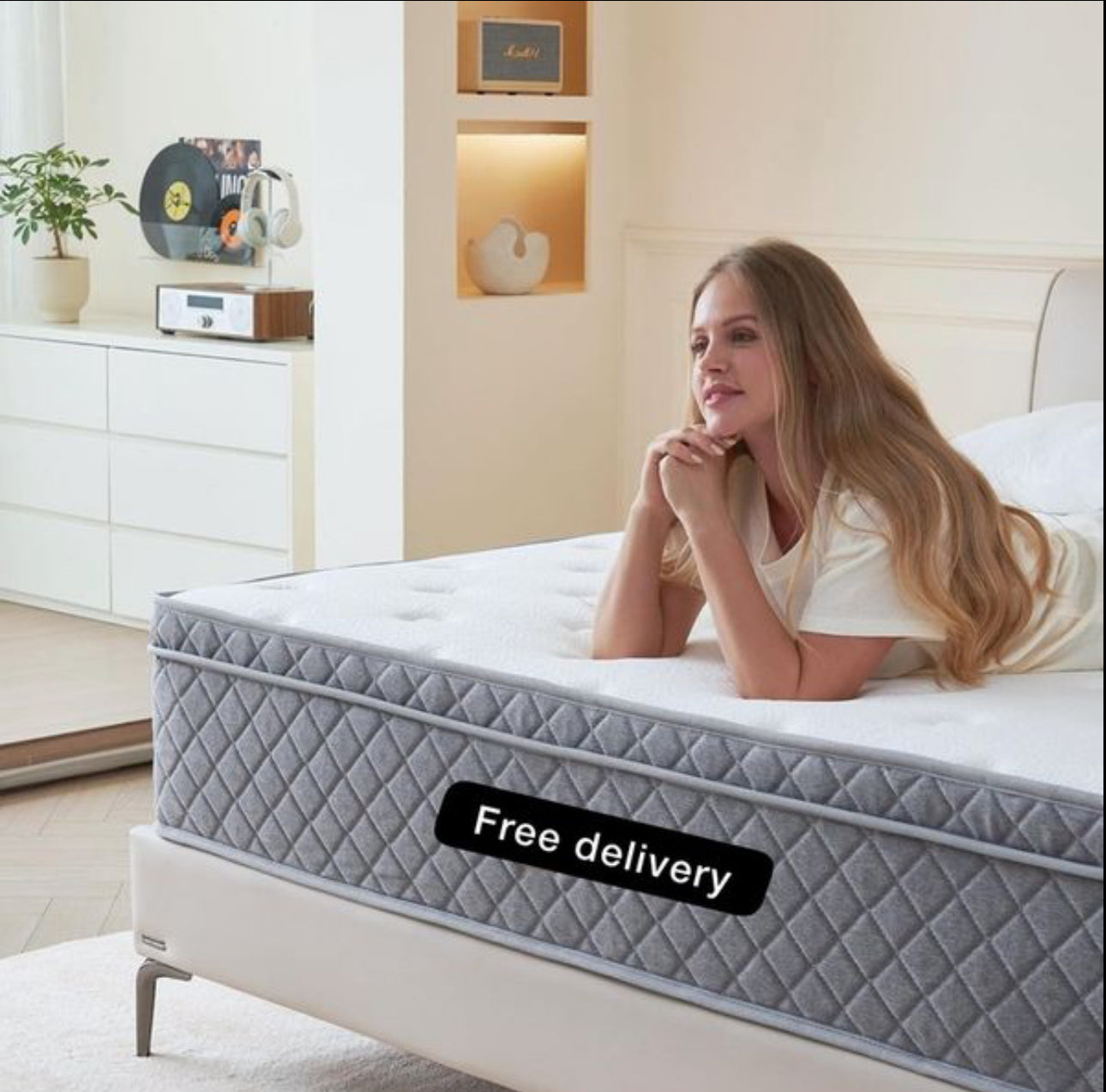 Double Mattress,8.6 Inch Double Bed Mattress with Breathable Foam Soft Fabric and Individually Pocket Spring