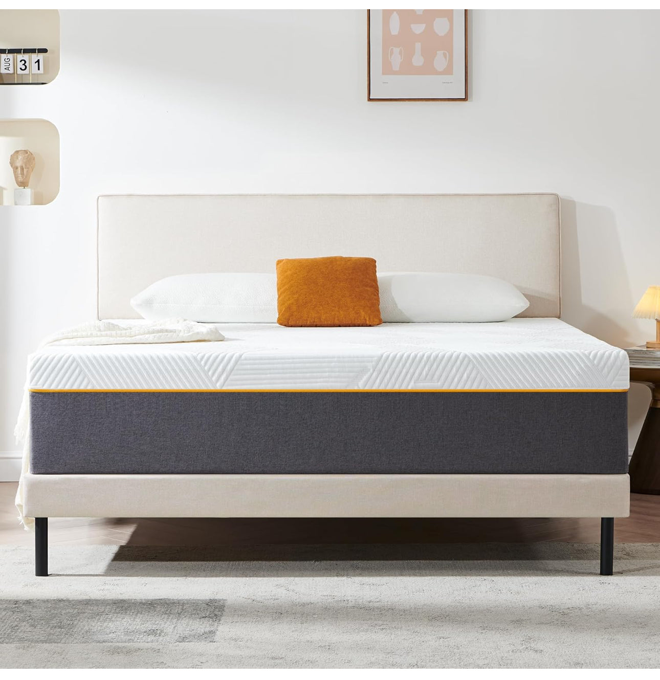 Mattress,22cm Thickness Double Mattress with Memory Foam
