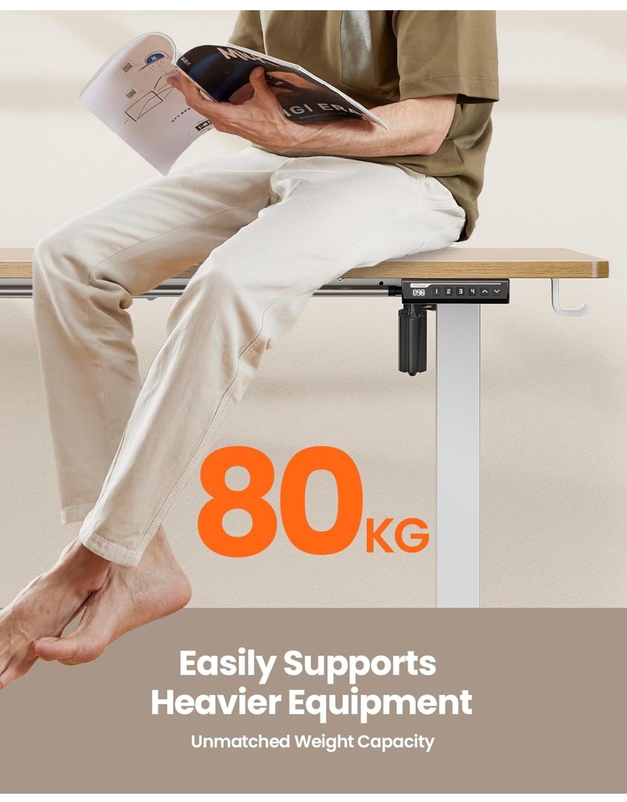 Electric Standing Desk Height Adjustable 160 x 80cm