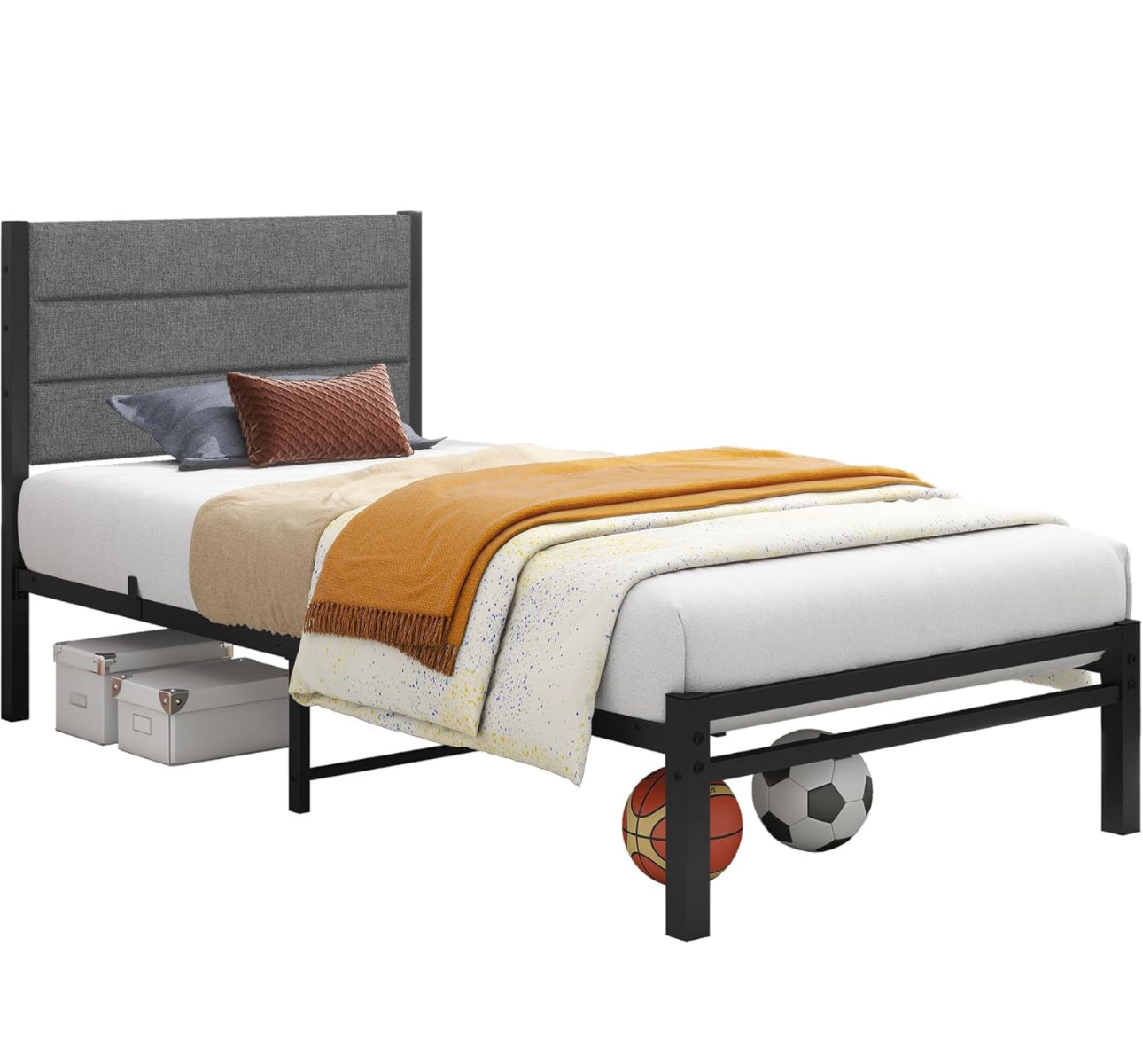 Single Bed Frame Upholstered