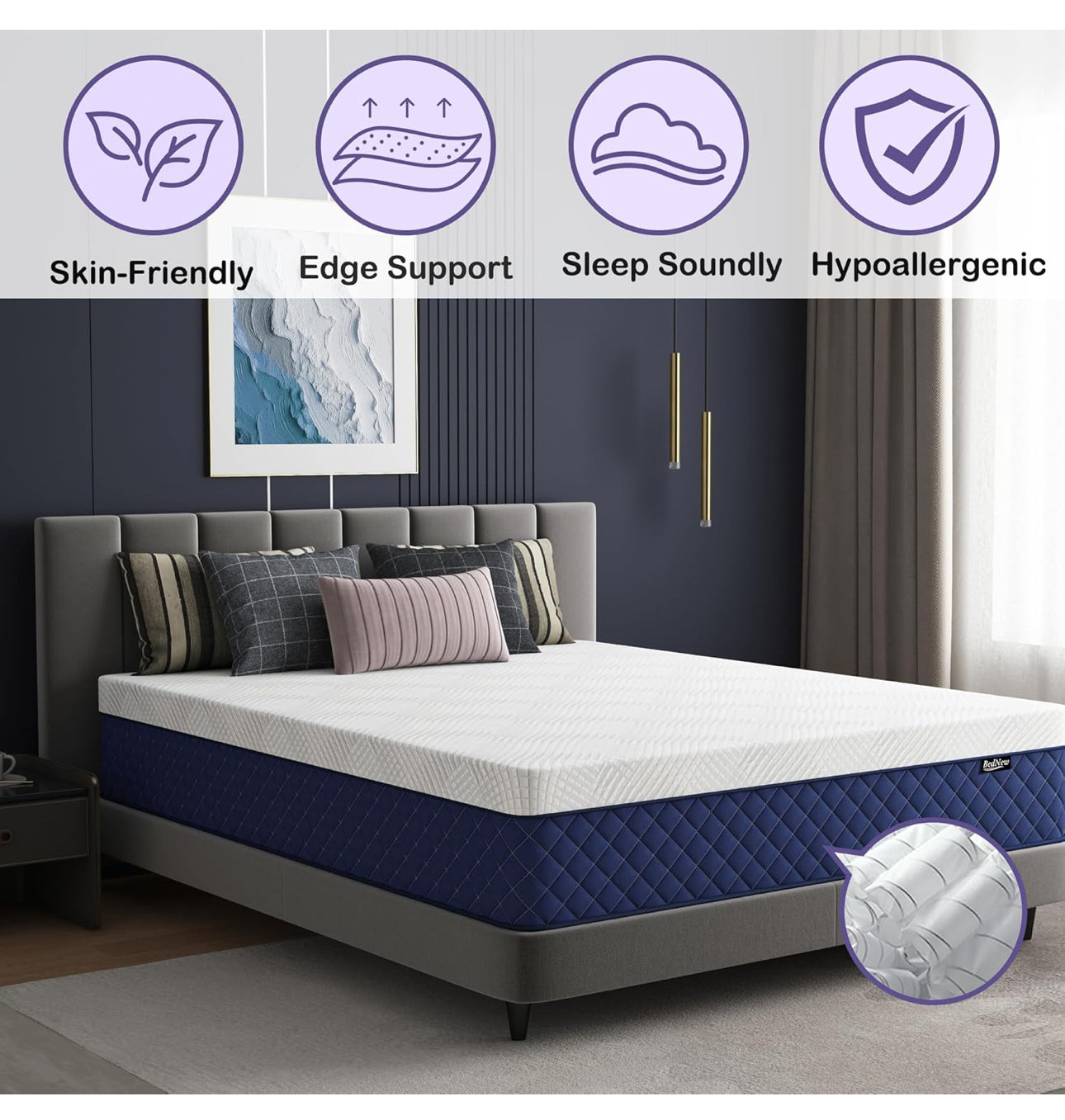 Single Mattresses 27cm, 10.6 Inch Innerspring Hybrid Mattress Single
