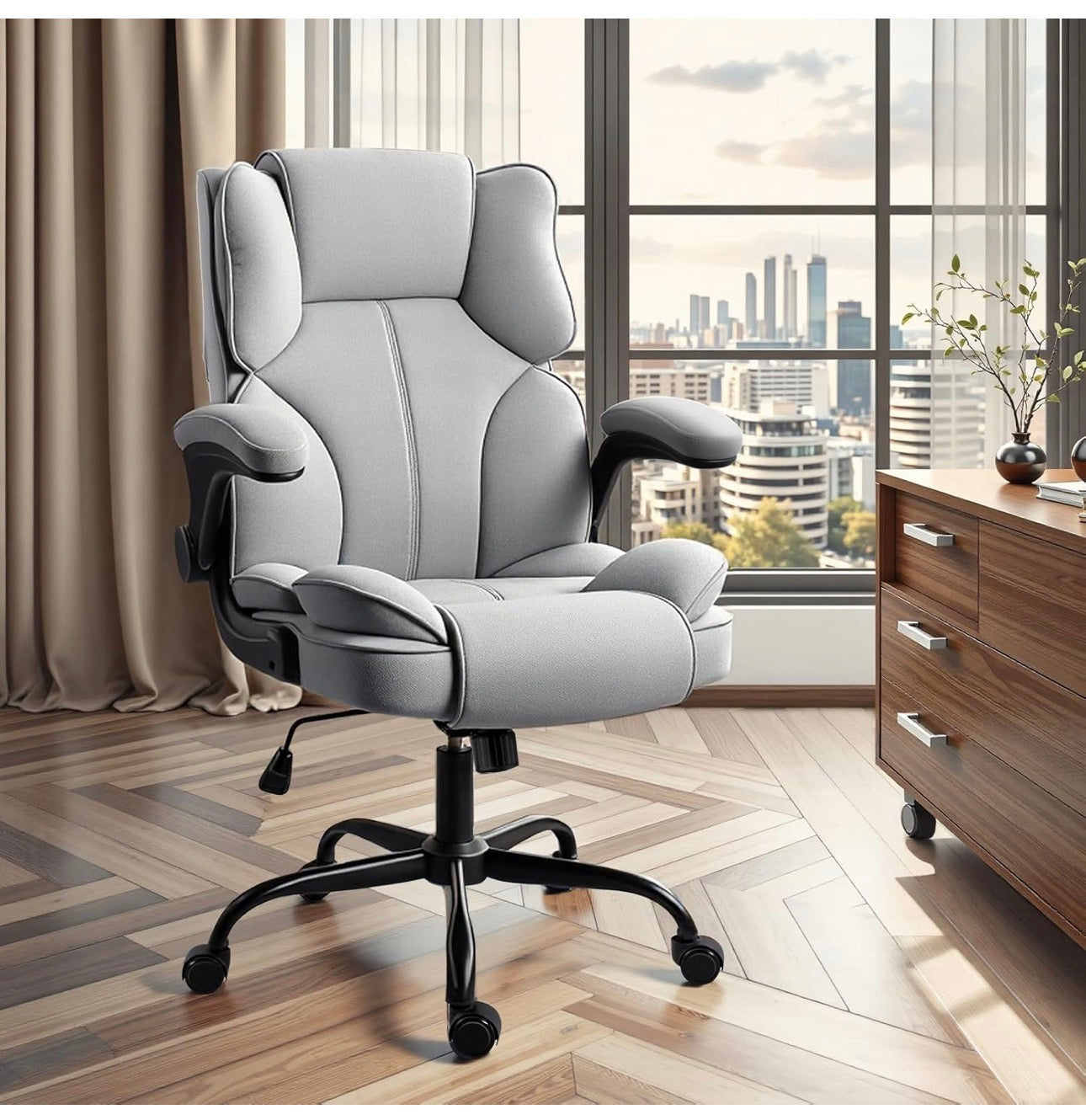 Office Chair,Desk Chair with 90° Flip up Armrest,Computer Chairs for Adjustable Height
