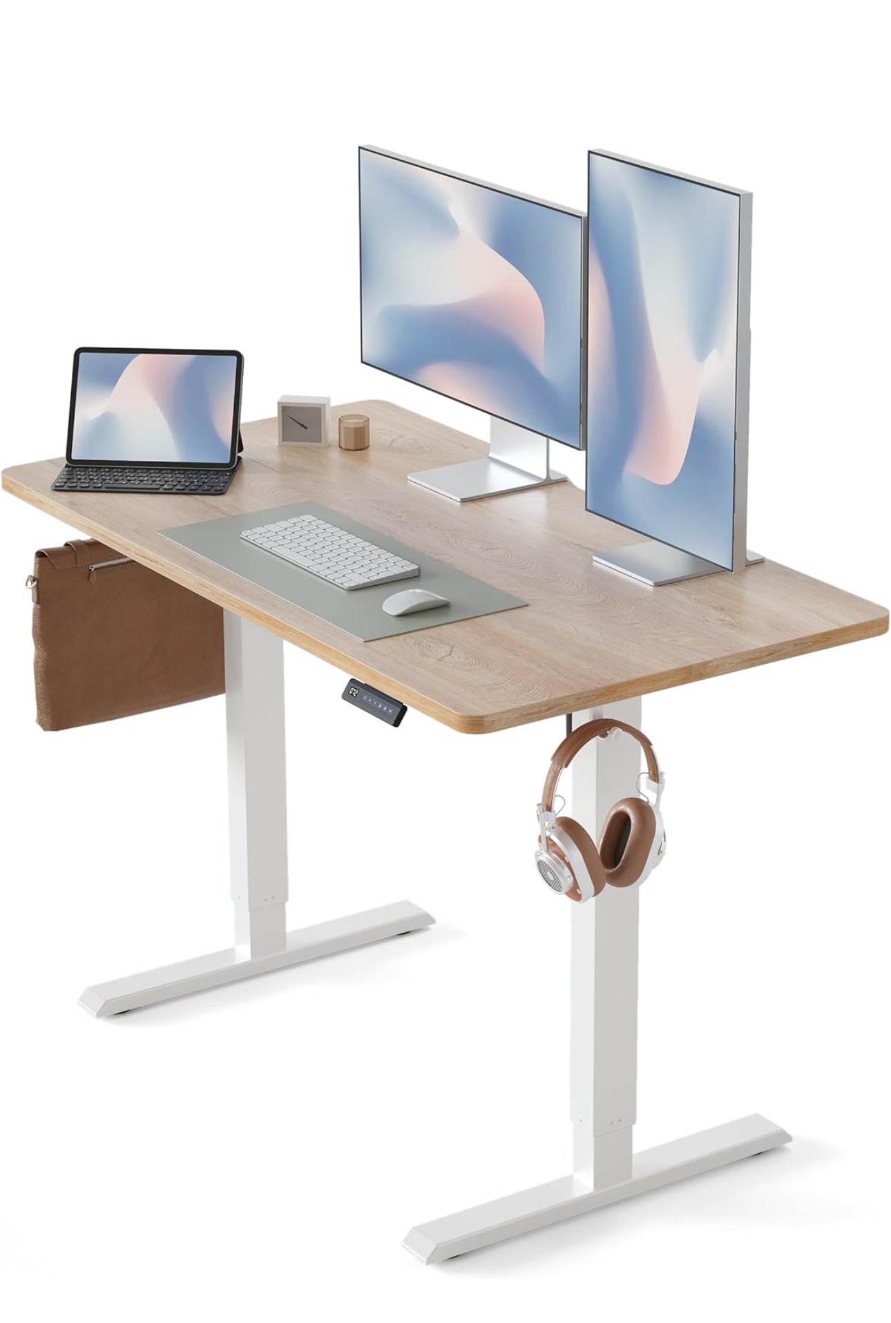 Electric Height Adjustable Standing Desk with digital display control panel, 60x100cm
