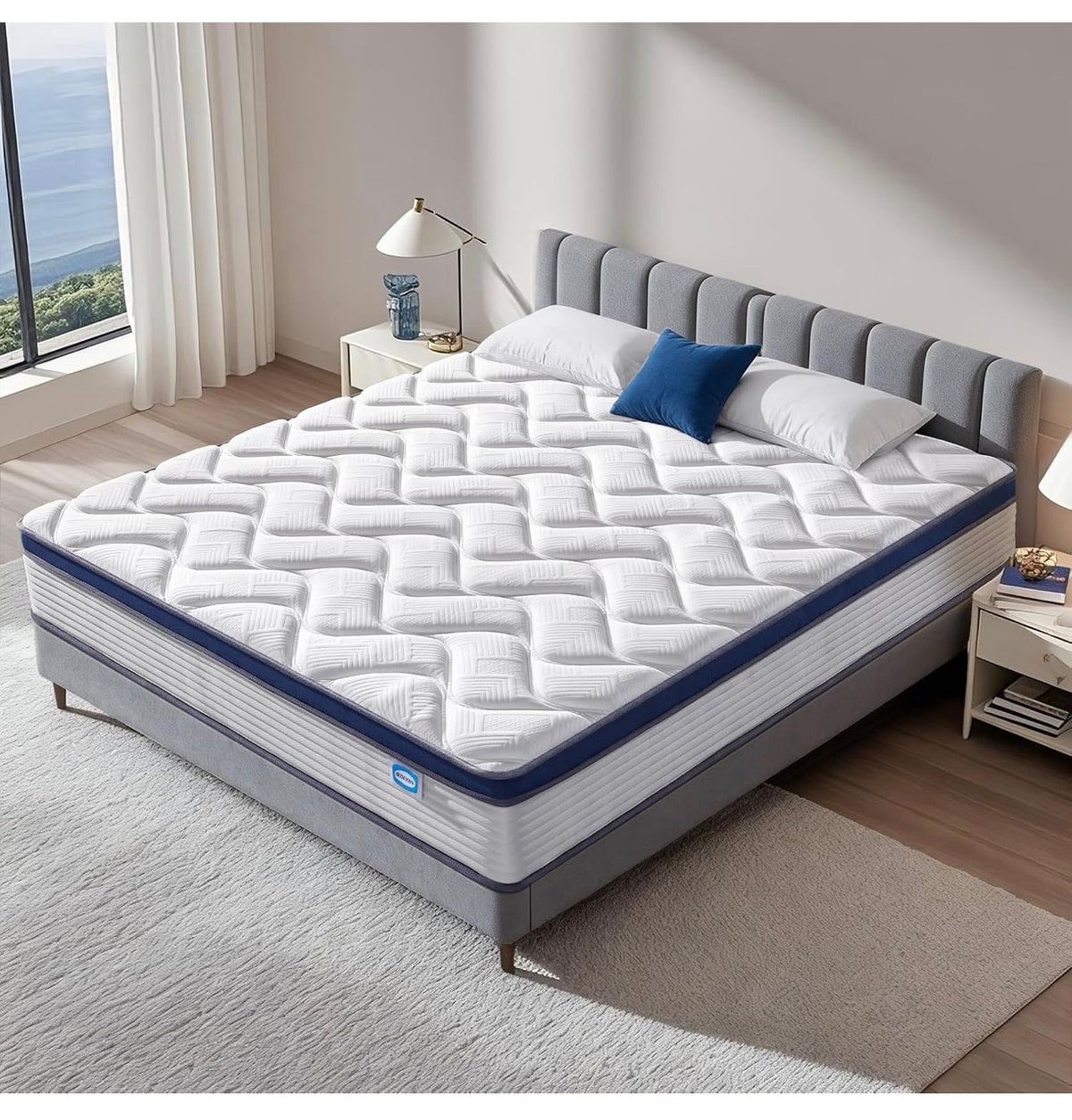 Single Mattress 90x190x27cm
Medium Firm Single Mattresses, 7-Zone Pocket Sprung with Memory Foam, Orthopaedic Support, Motion Isolation