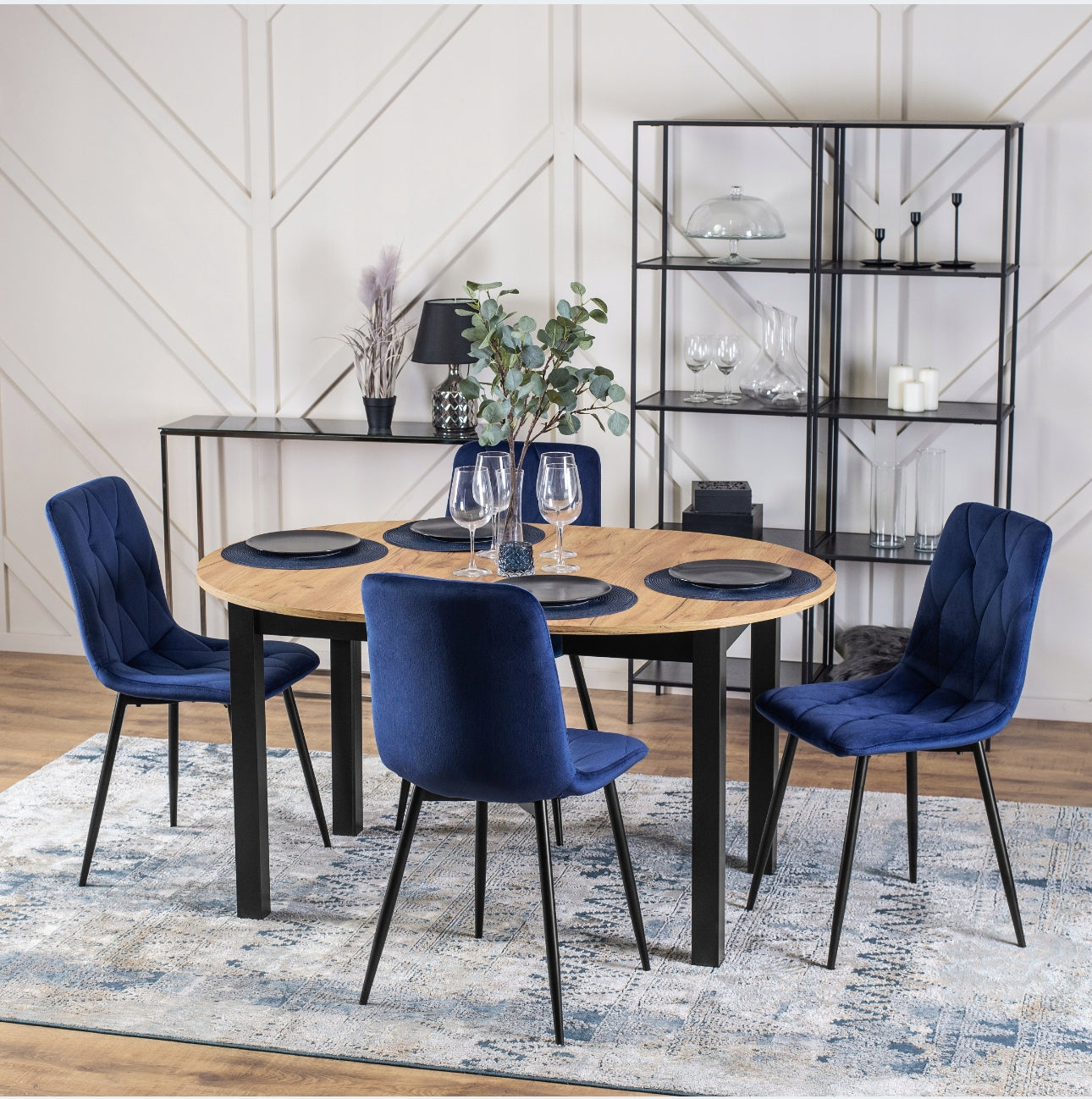 Set of 4x Velvet Upholstered Chair for Dining Room