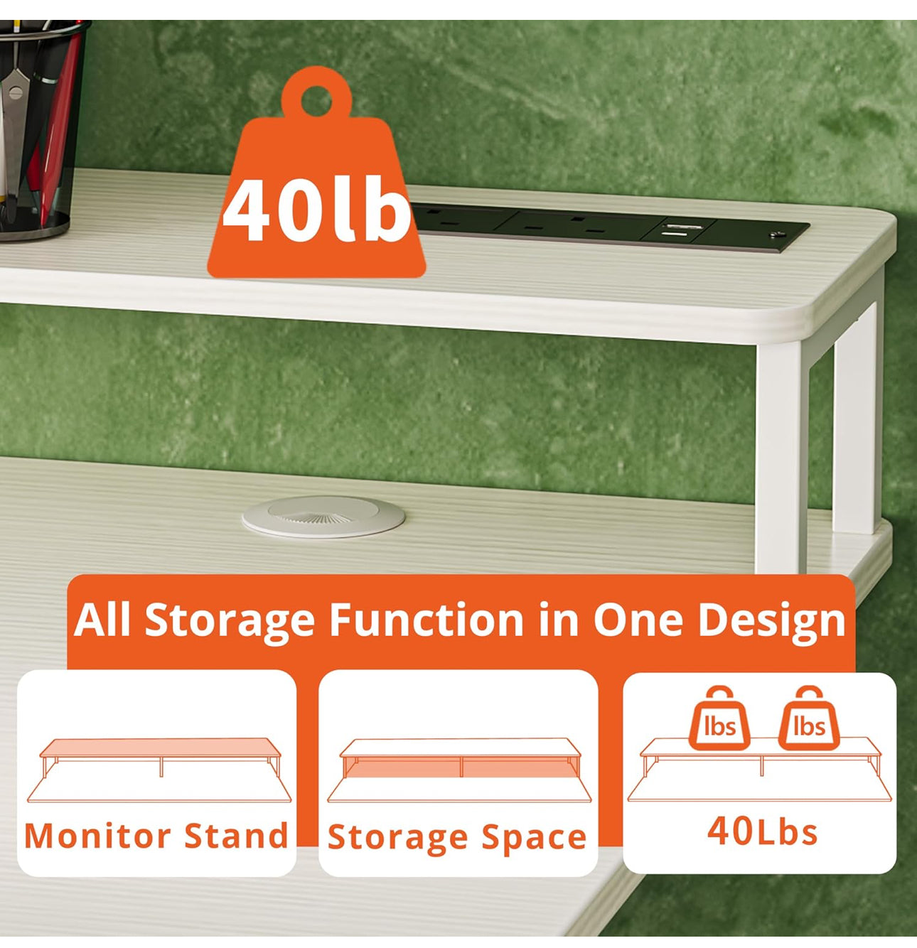Height-Adjustable Desk with Monitor Stand