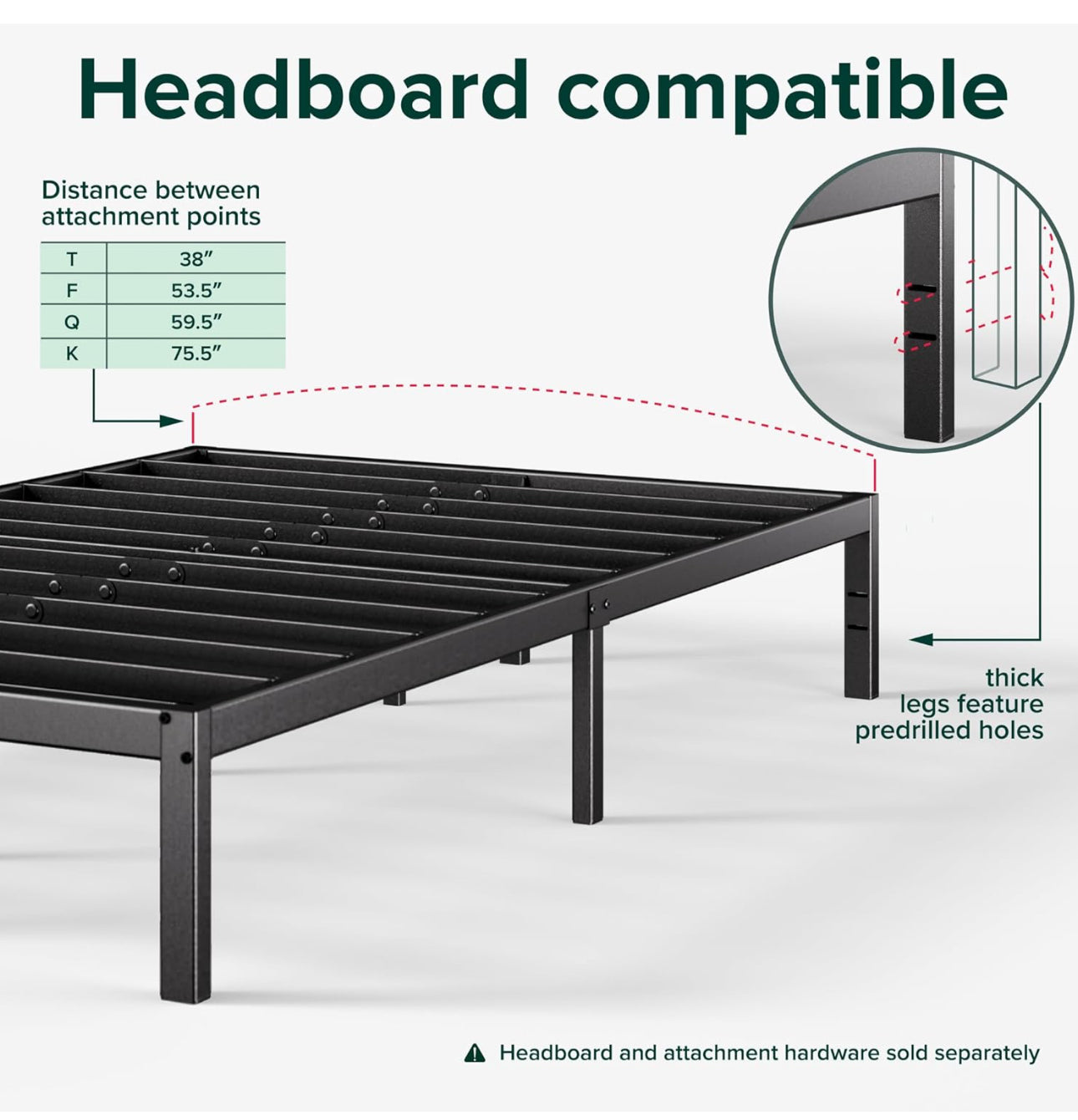Super King Bed frame - Bed 180 x 200 cm