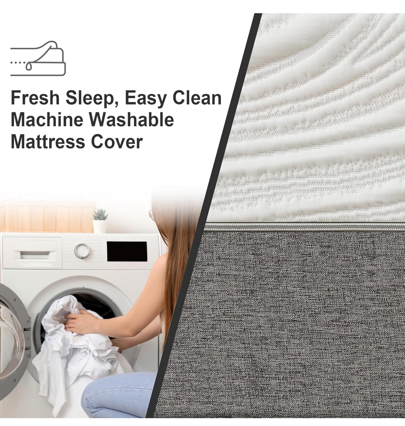 King Mattress, Memory Foam Mattress, Medium Firm, Breathable Knitted