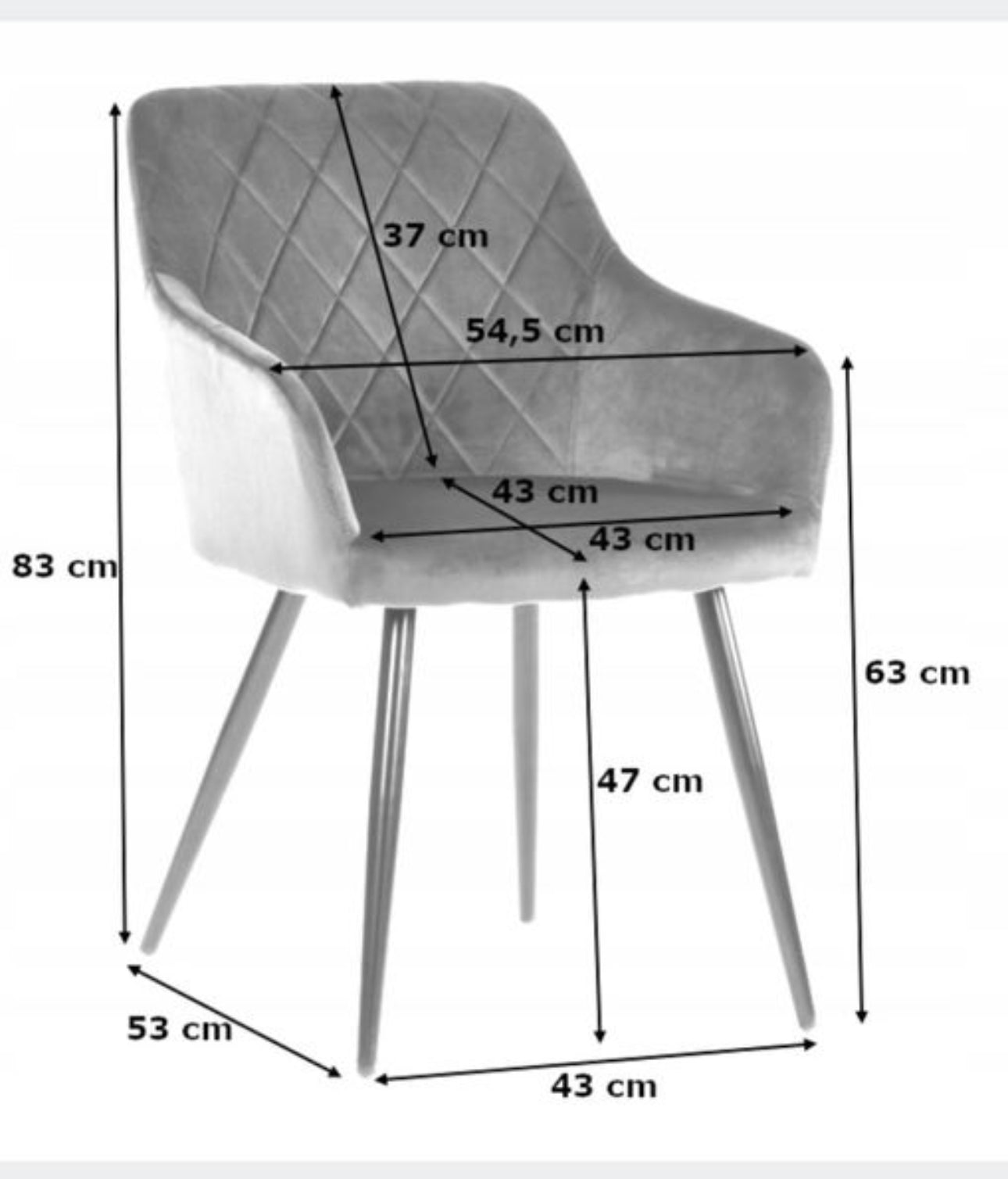 Set of 4 Shades of beige upholstered chairs