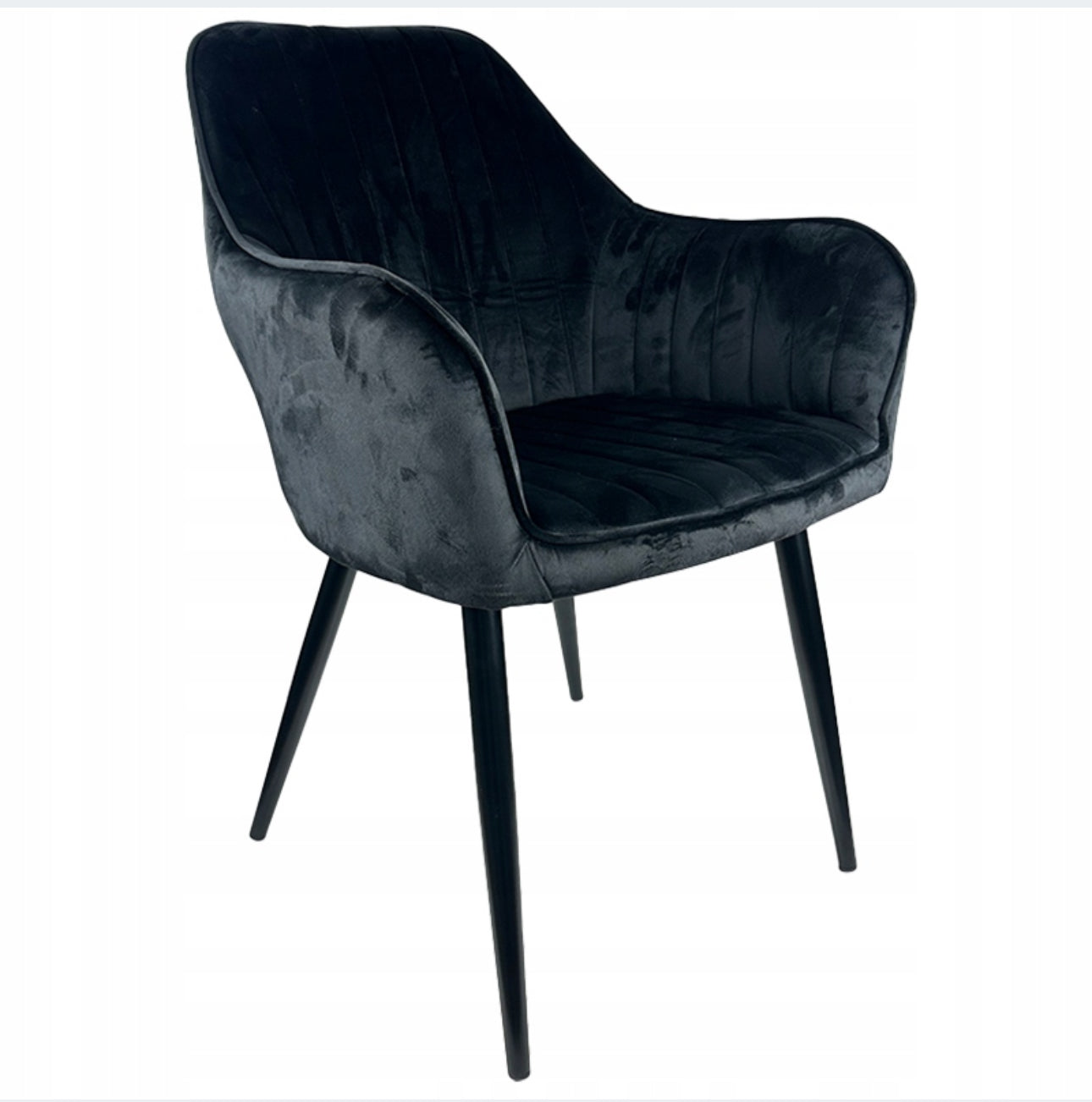 Upholstered Grey Velour Chair