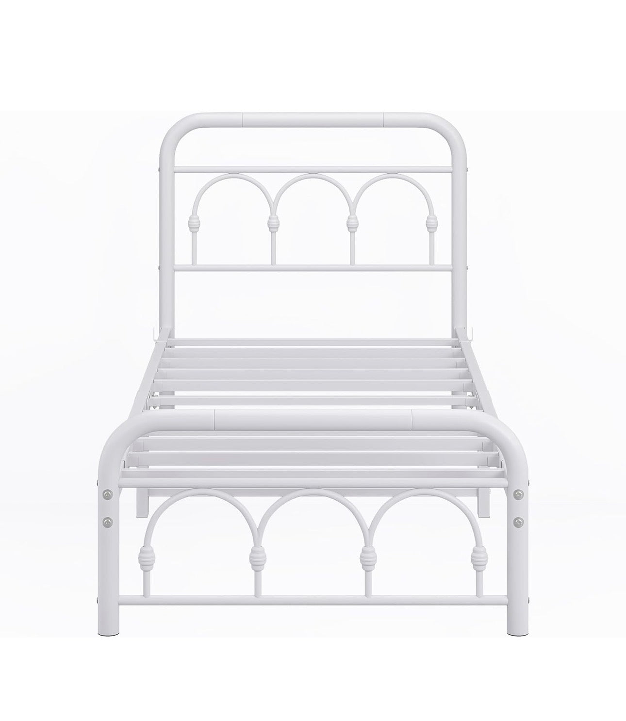 3ft Single Bed Frame with Headboard(90x190cm),Metal Arched Single Size Bed Base