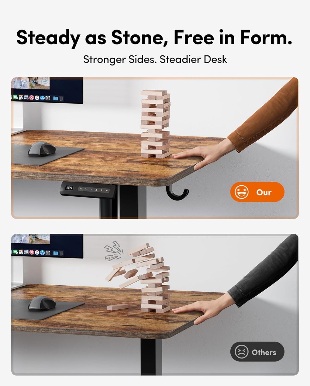 100 x 60cm Electric Height Adjustable Standing Desk