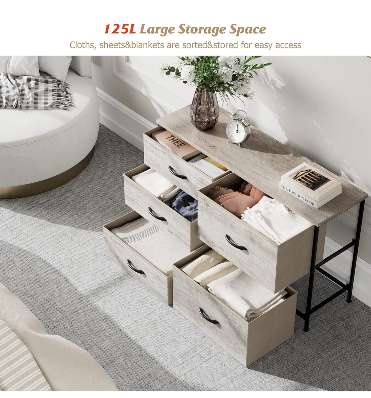 Dresser for Bedroom with 5 Drawers