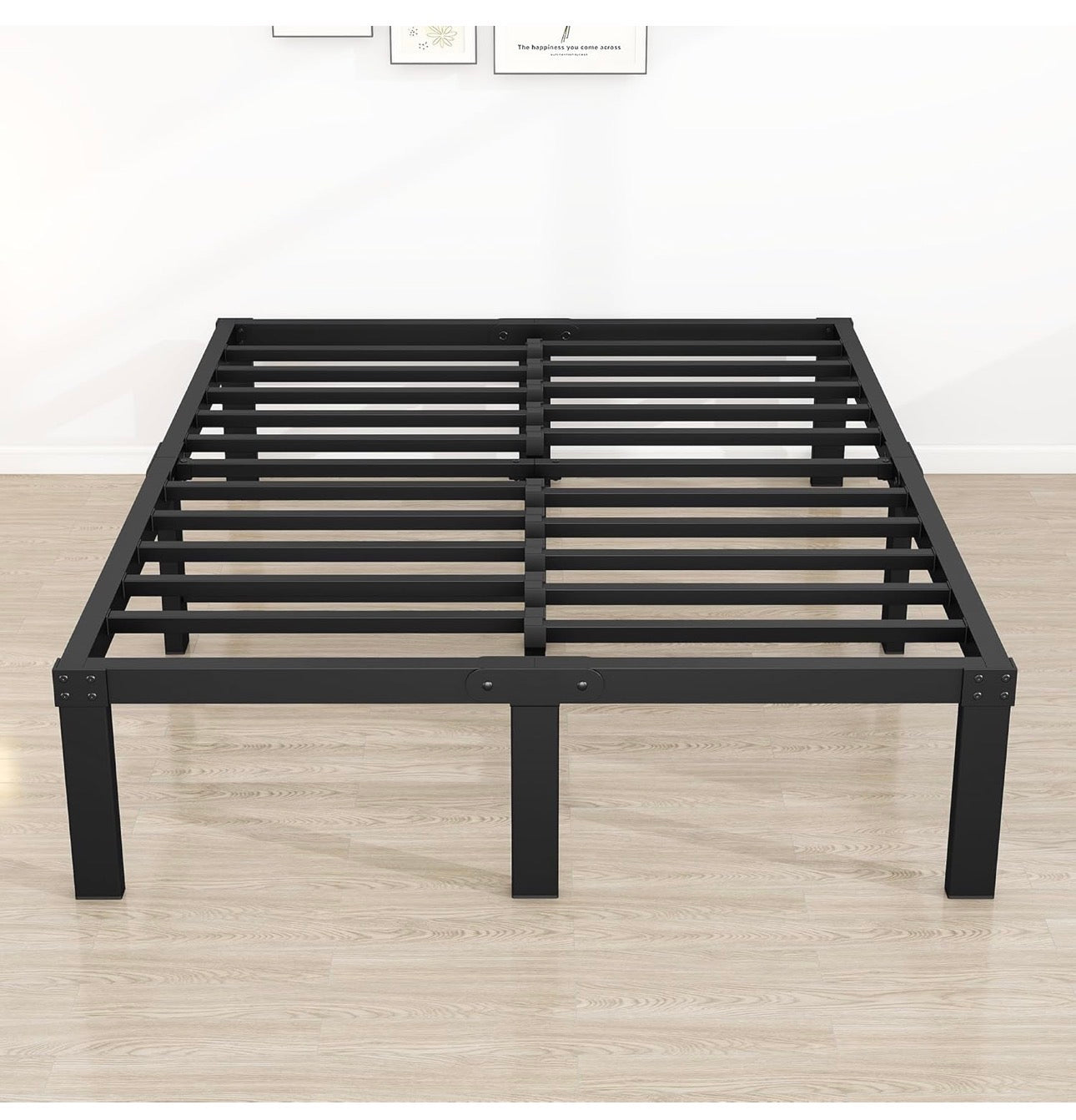 King Size Bed Frame, 36cm High Metal Platform Bed Frames Kingsize with Storage Under Bed