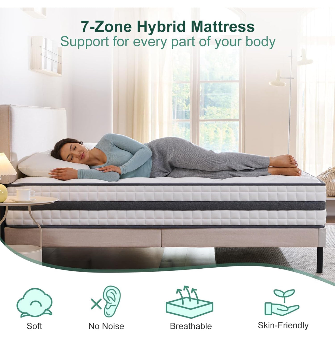 Small Double Mattress, Hybrid Memory Foam and Spring Mattress