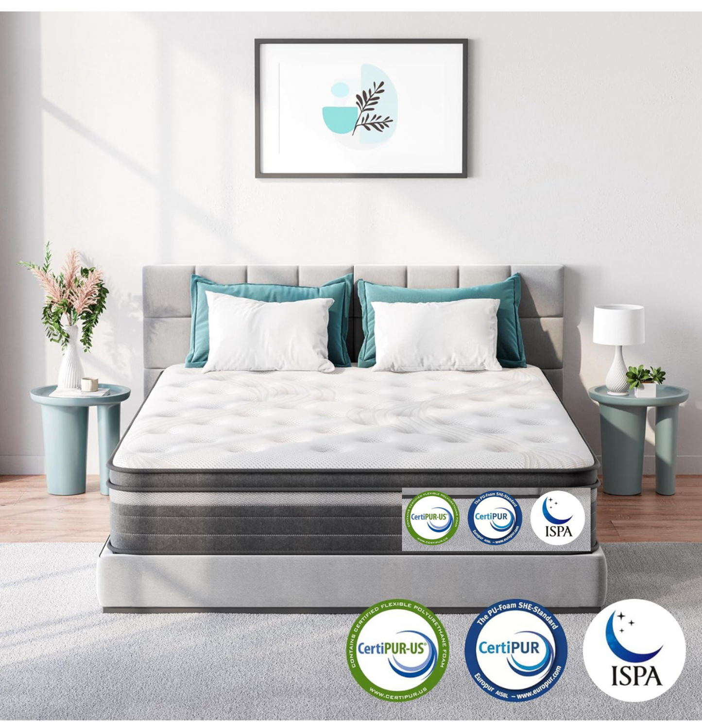 Gel Individually Pocket Sprung Double Mattress 4FT6 with Breathable Soft Fabric