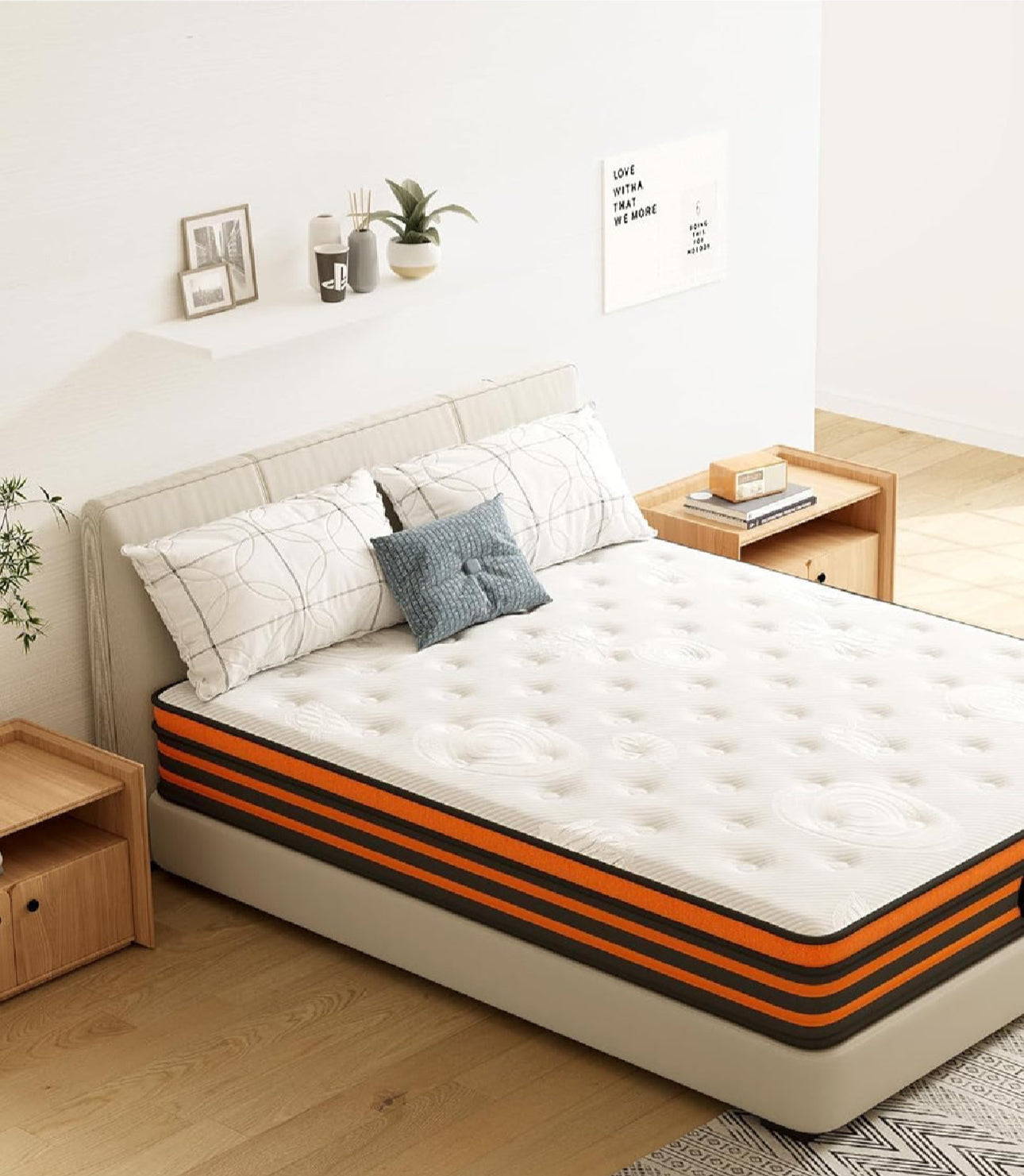 4FT Small Double Mattresses,10 Inch Gel Memory Foam Pocket Sprung Mattress with Breathable Soft Fabric,9 Zone Orthopedic Small Double Mattress,Back Pain Relief