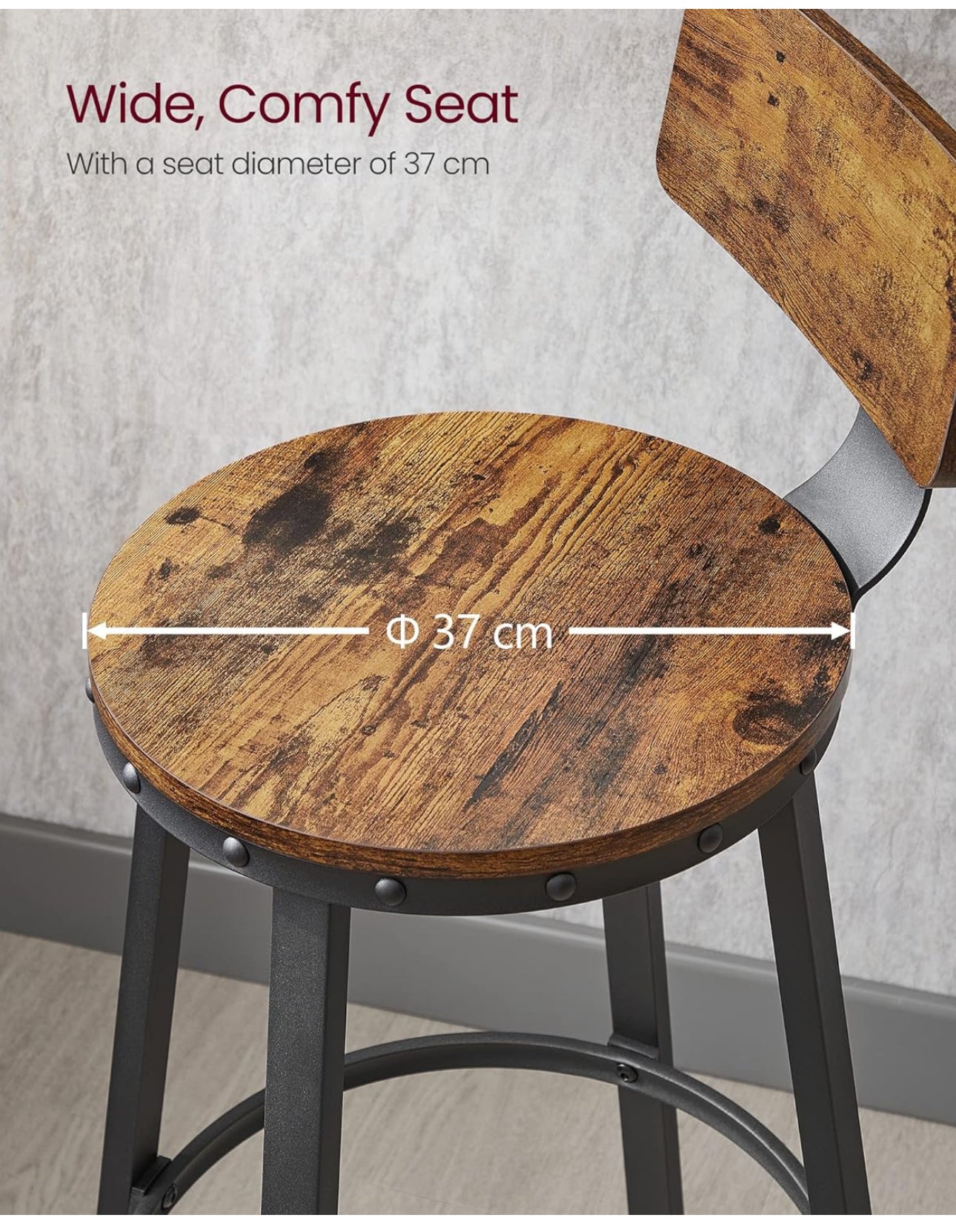 Bar Stools, Set of 2 Tall Bar Stools