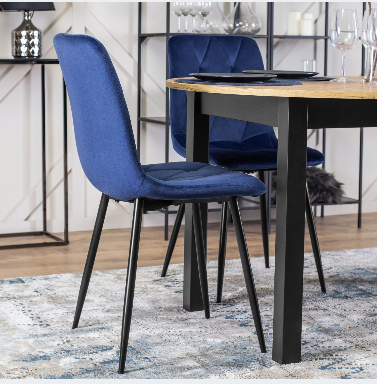 Set of 4x Velvet Upholstered Chair for Dining Room