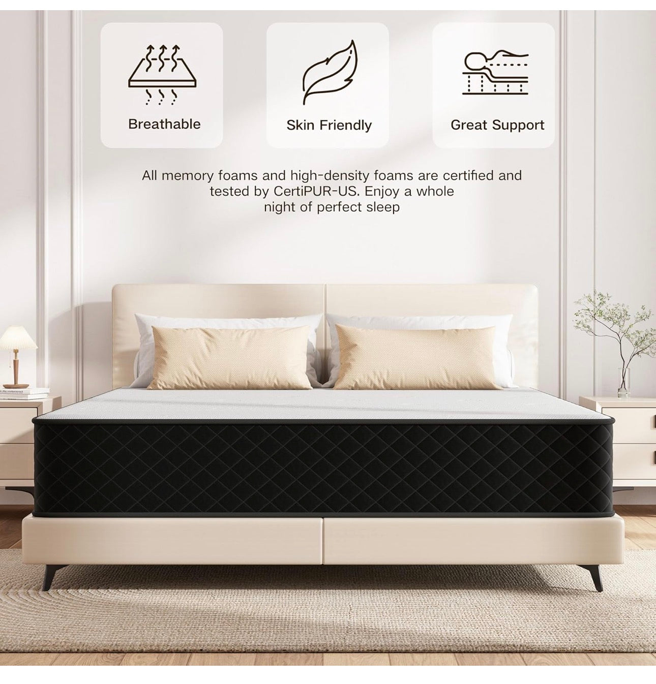 25CM Extra Firm Double Mattresses with Innerspring Hybrid Memory Foam