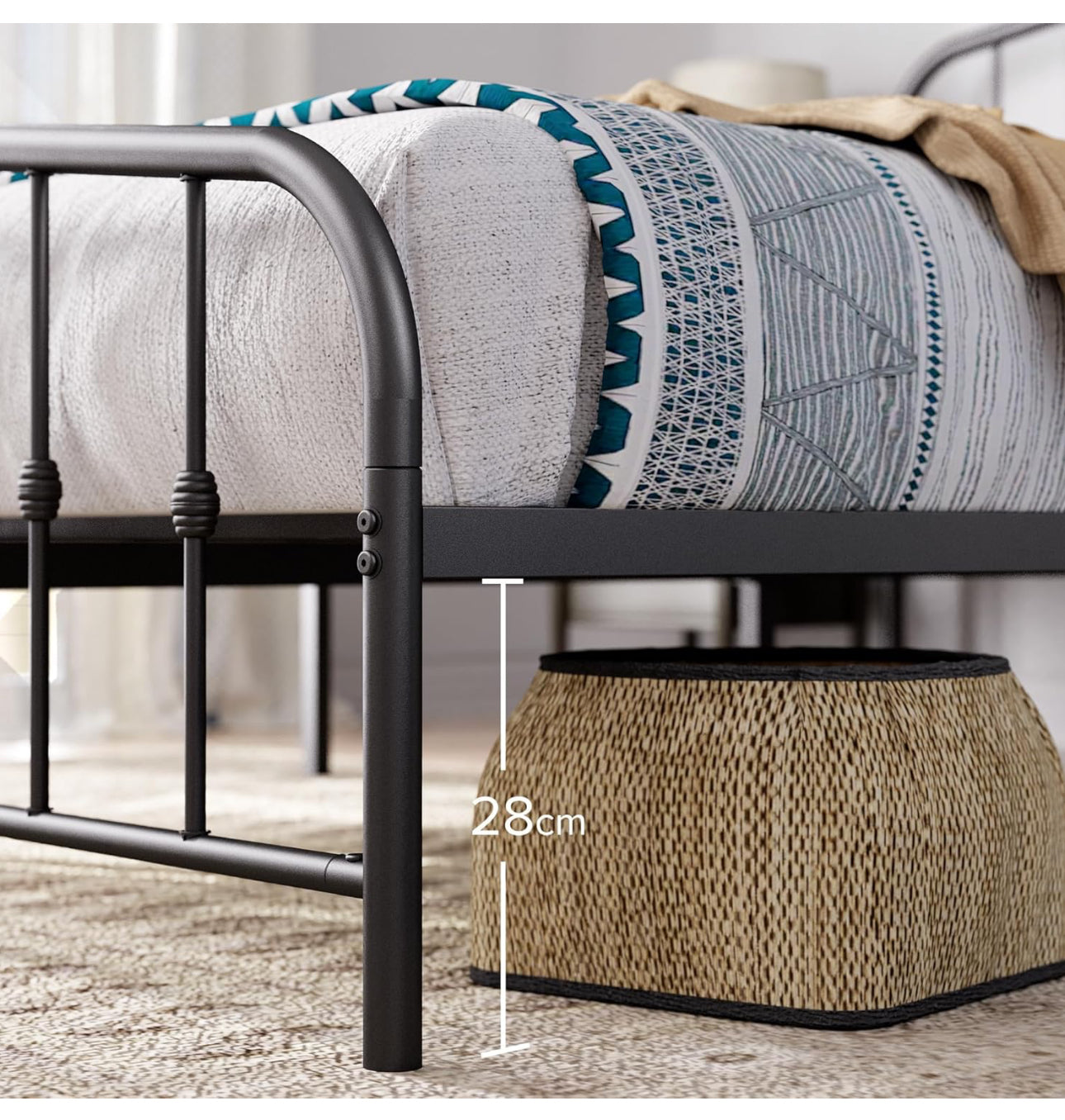 King size Bed frame - Bed 150x200 cm - 30 cm Height