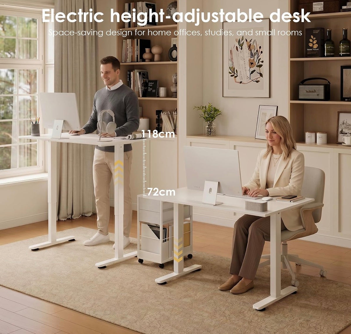 Height Adjustable Desk, U Shaped Standing Desk with 3 Memory Presets
120×70cm Electric Sit Stand Desk, Ergonomic Wrap Around Computer Table, Ultra Quiet Motor for Home Office Living Room,
