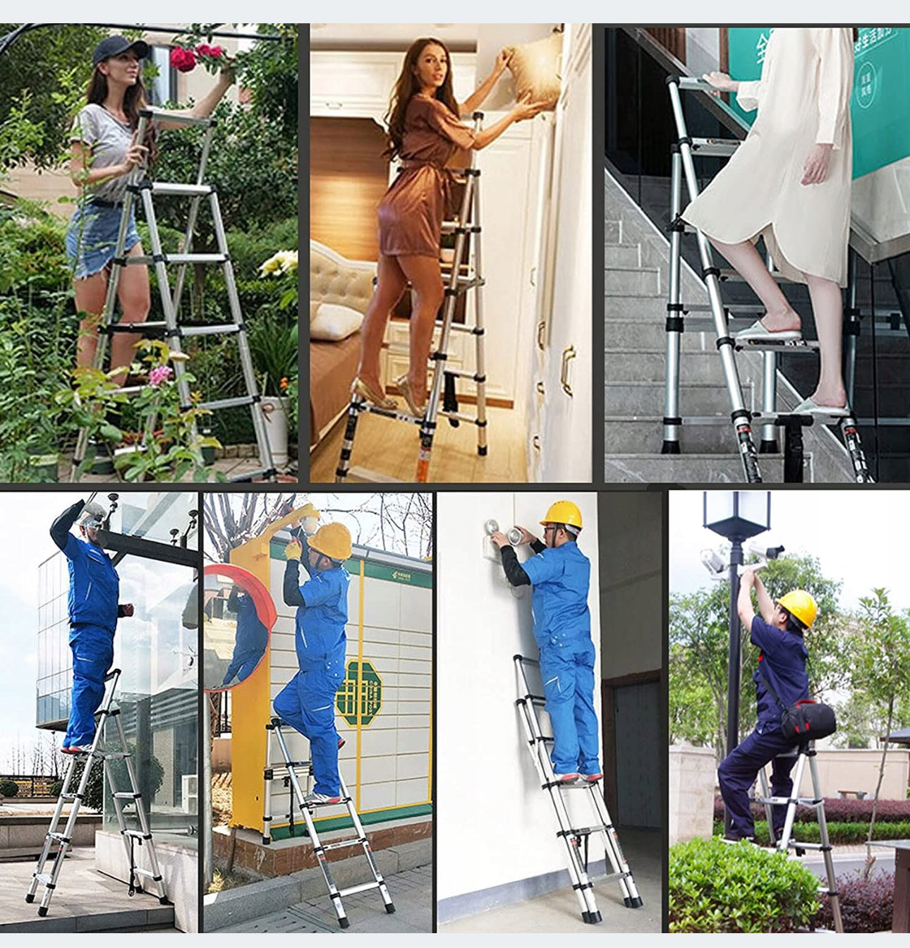 ladder 1.7 m aluminum 6 to 150 kg
